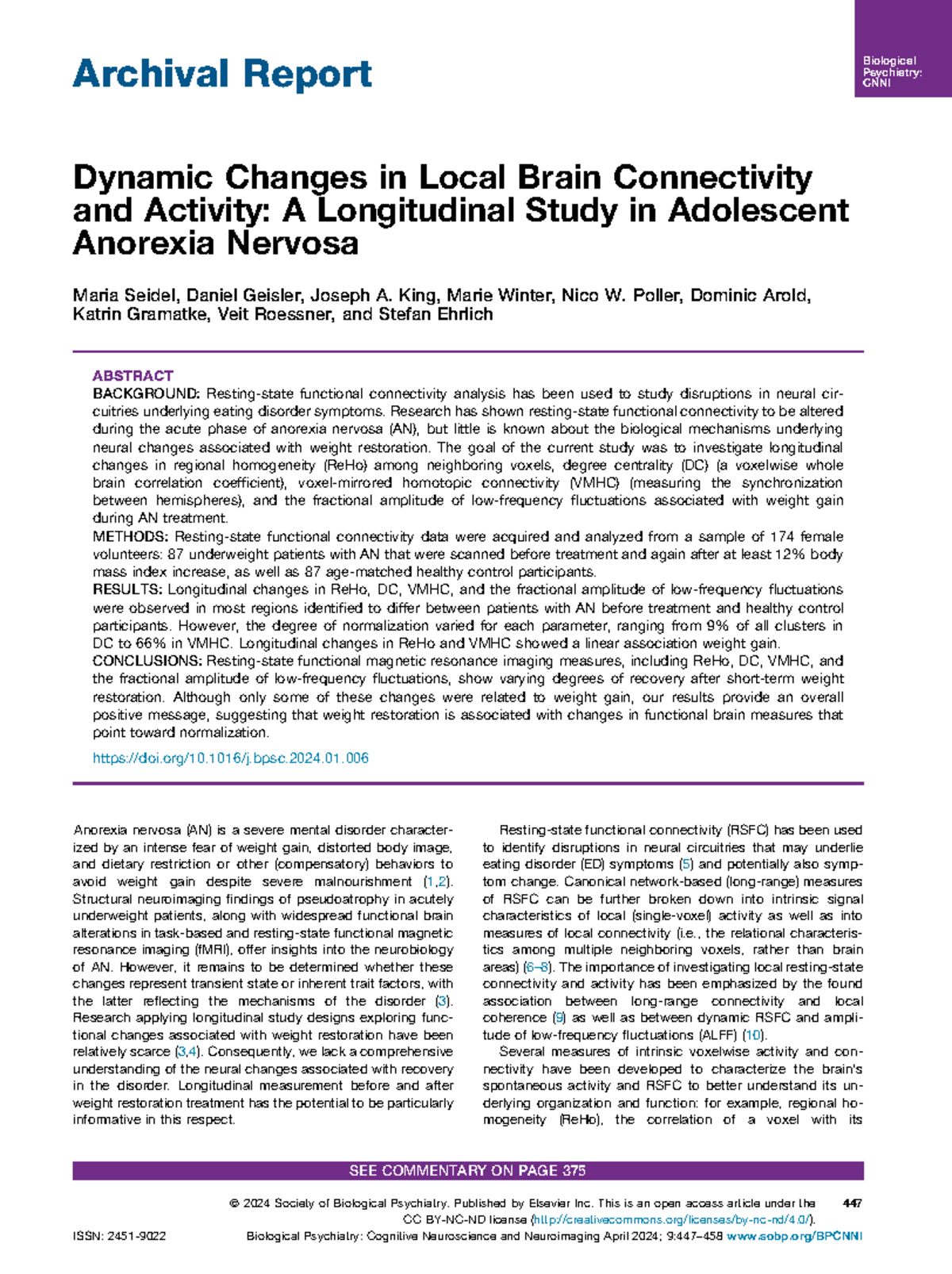 Dynamic Changes in Local Brain Connectivity - Archival Report Dynamic ...