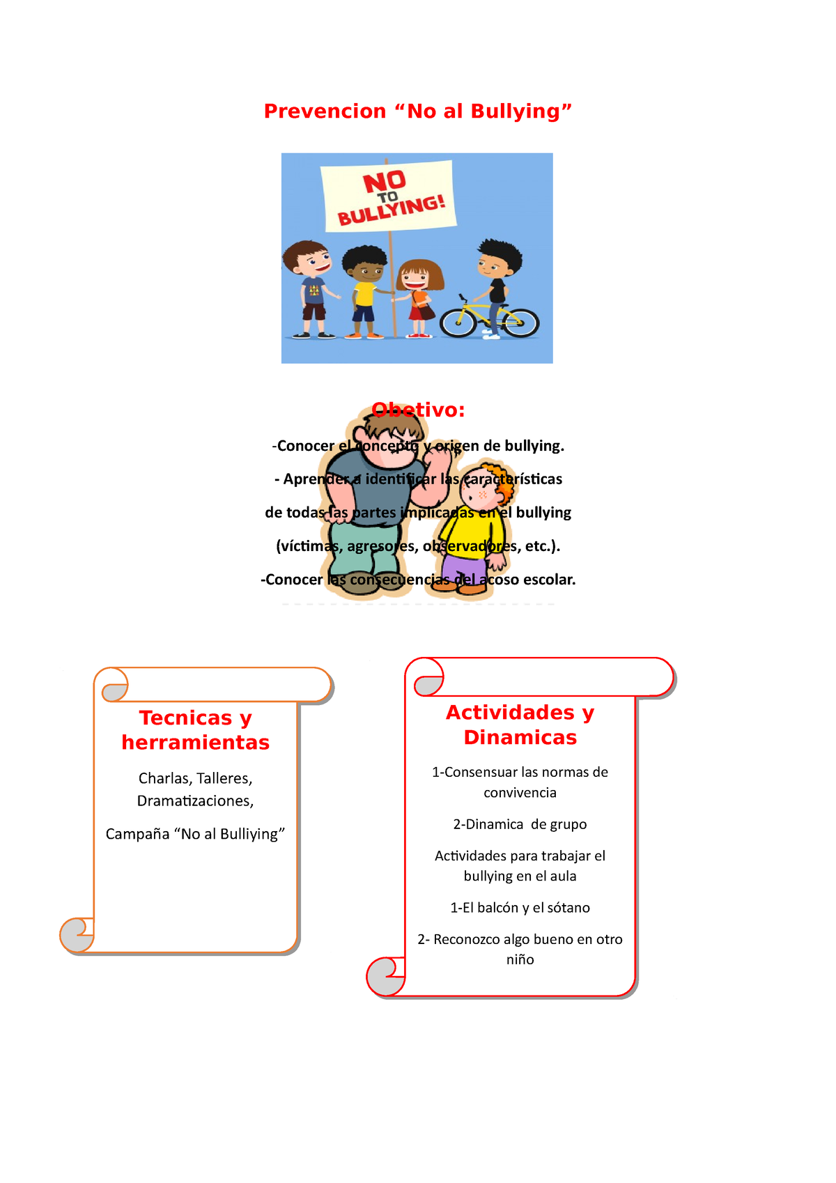 Temas De Prevencion En La Escuela Prevencion “no Al Bullying” Obetivo