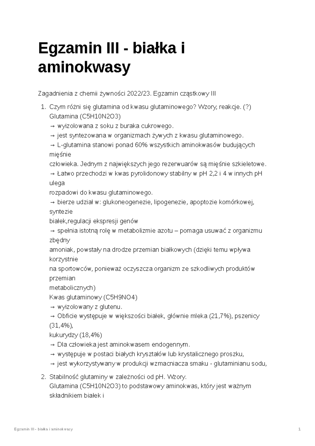 Sprawdzian Z Białek Zasady żywienia Test www.studocu.com