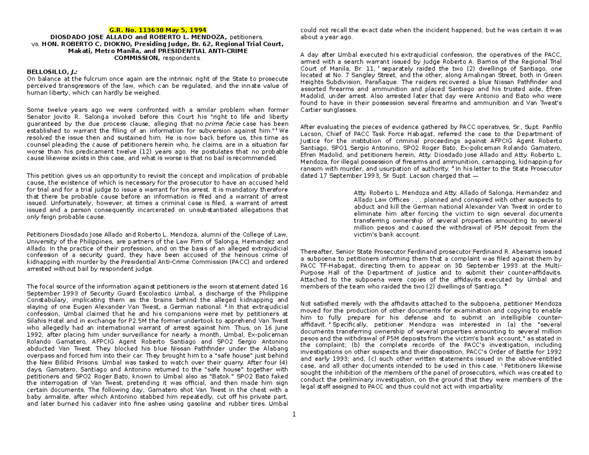 CRIM PRO March 6 Civil Law; Condominium Act; National Housing