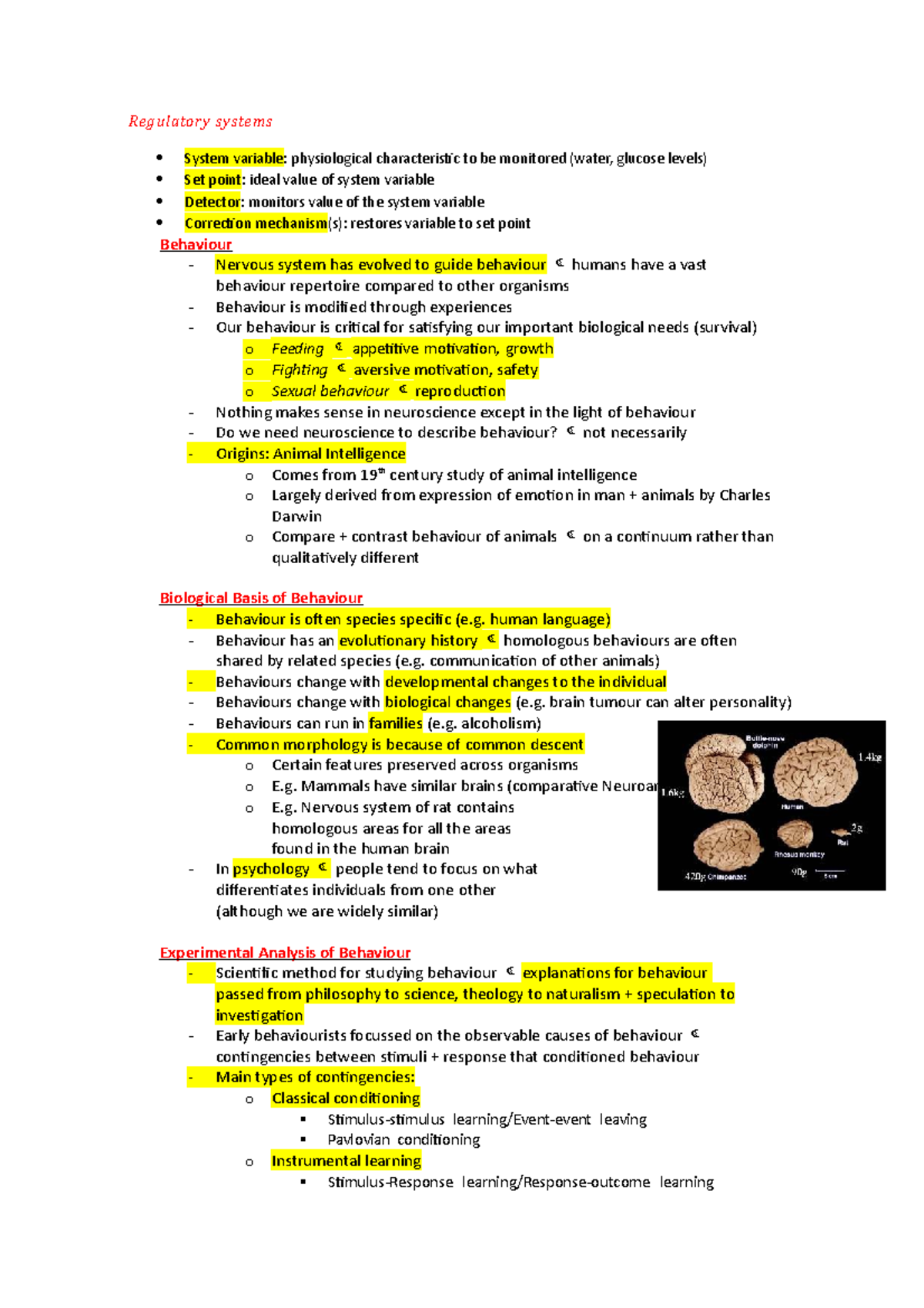 Lec 5 - Lecture notes 5 - Regulatory systems System variable ...