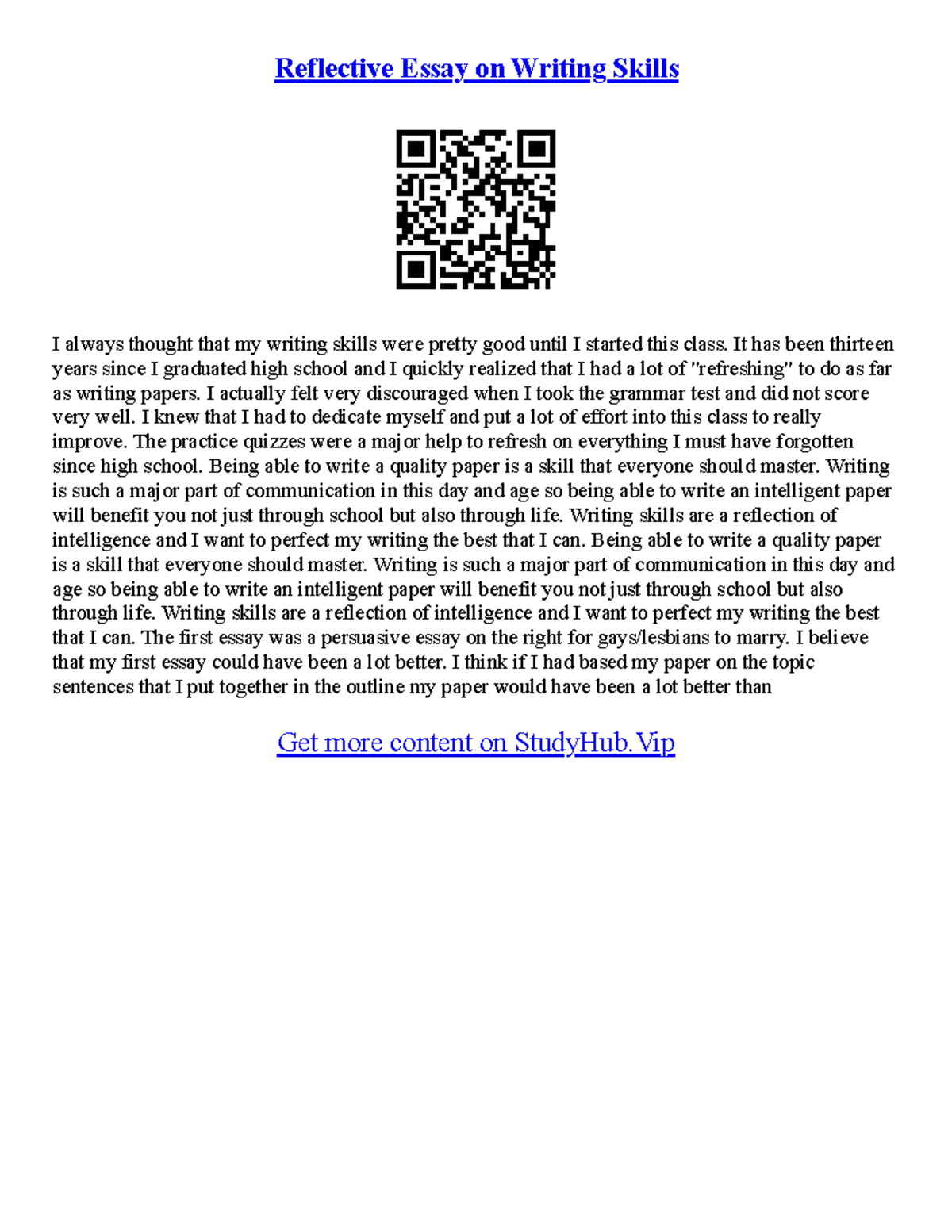 How To Write A Good Reflective Essay - Reflective Essay on Writing ...
