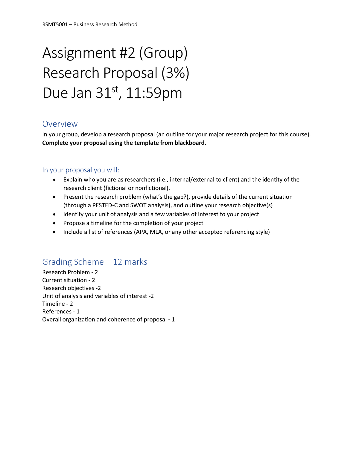 business research assignment pdf
