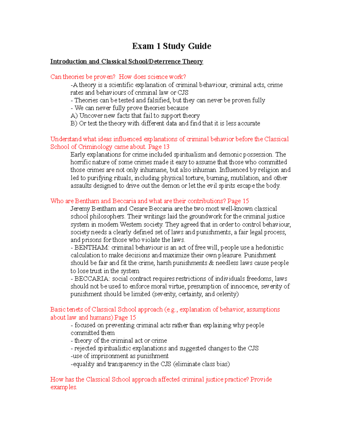Midterm 2019, questions and answers - Exam 1 Study Guide Introduction ...