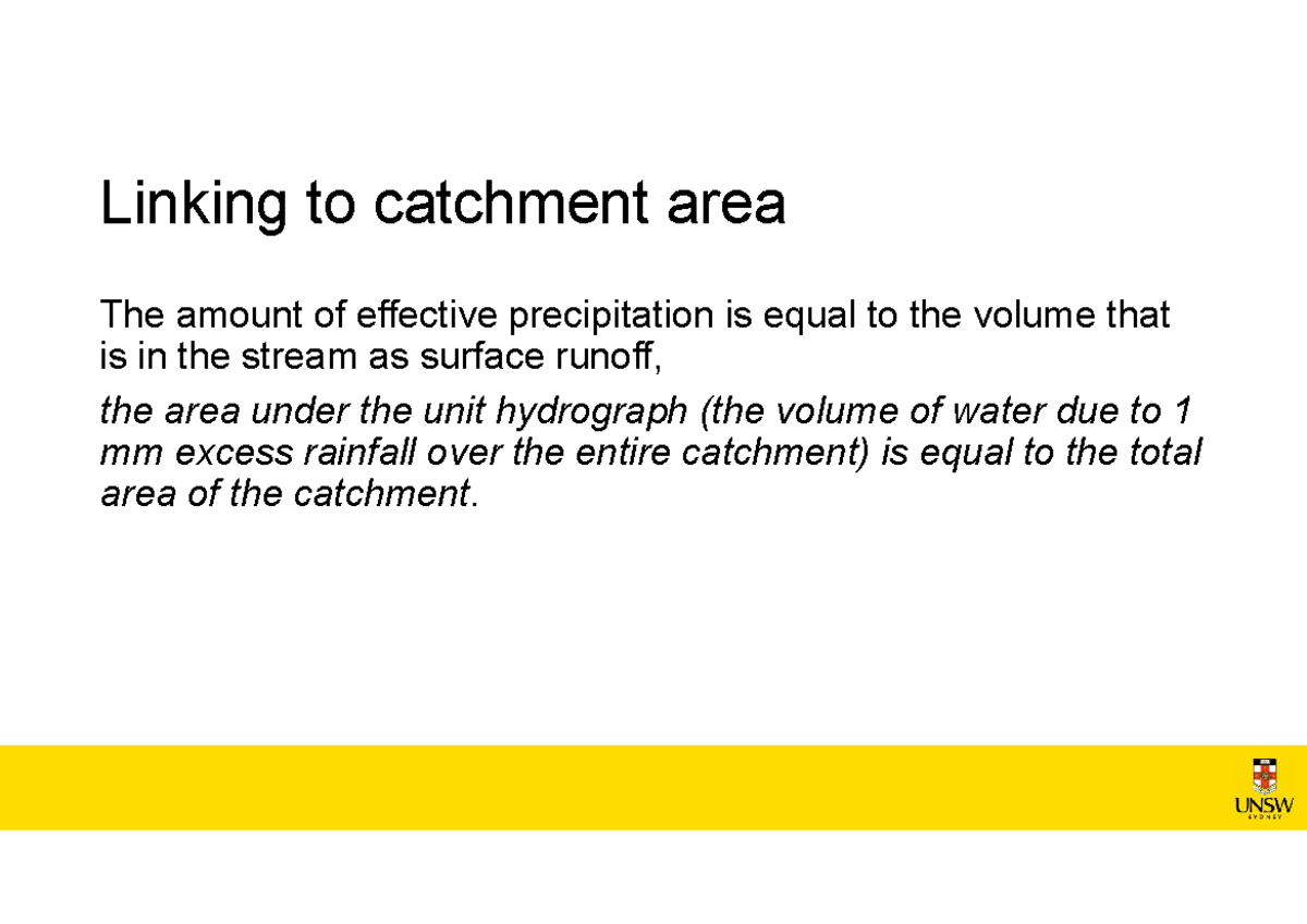3 Water Resources Engineering Notes Linking to catchment area The
