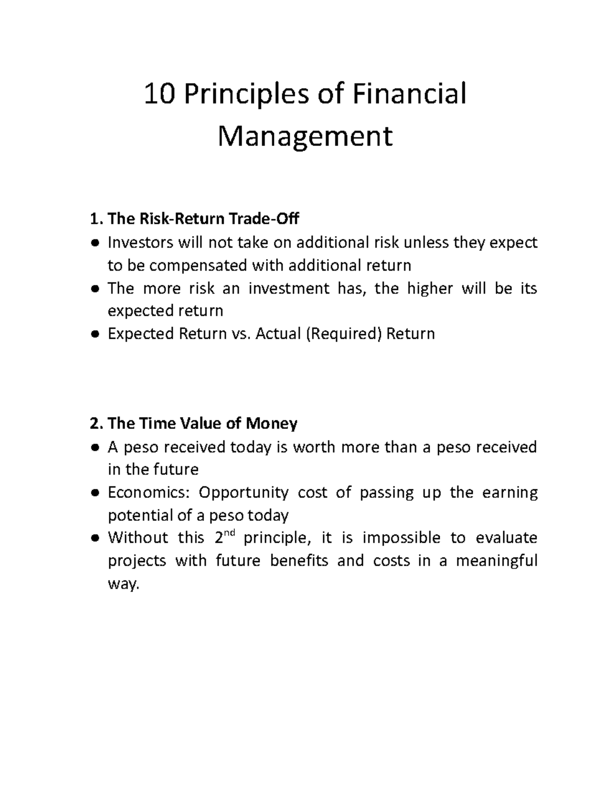 10 Principles Of Financial Management - The Risk-Return Trade-Off ...