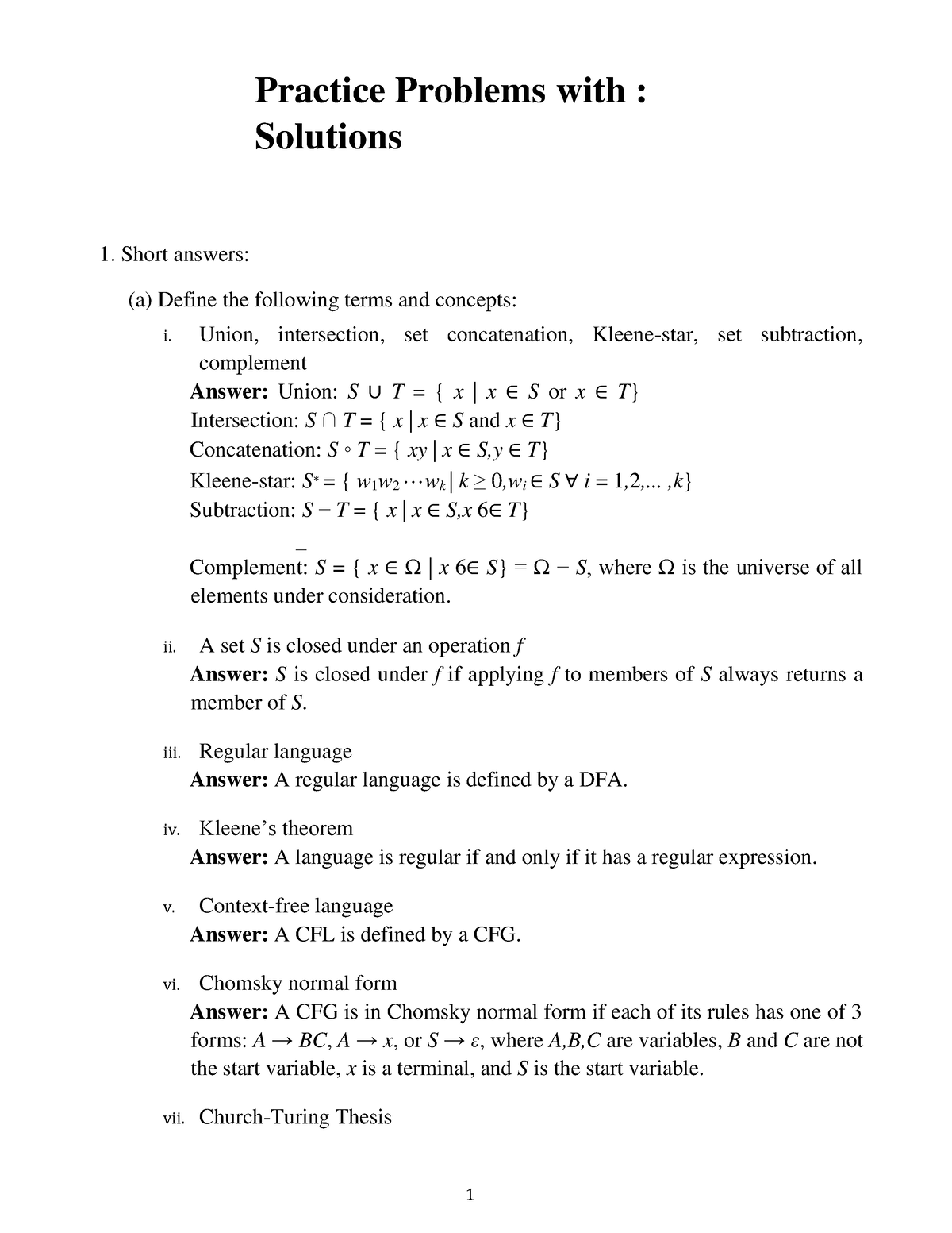 toc assignment questions