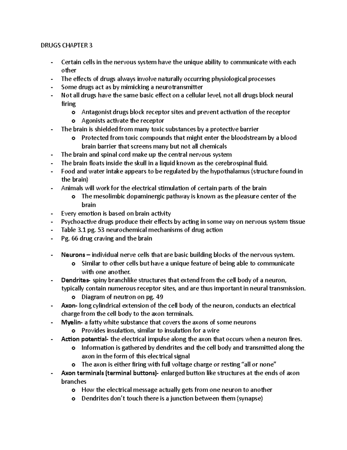 Drugs Chapter 3 - Exam 3 - DRUGS CHAPTER 3 Certain Cells In The Nervous ...