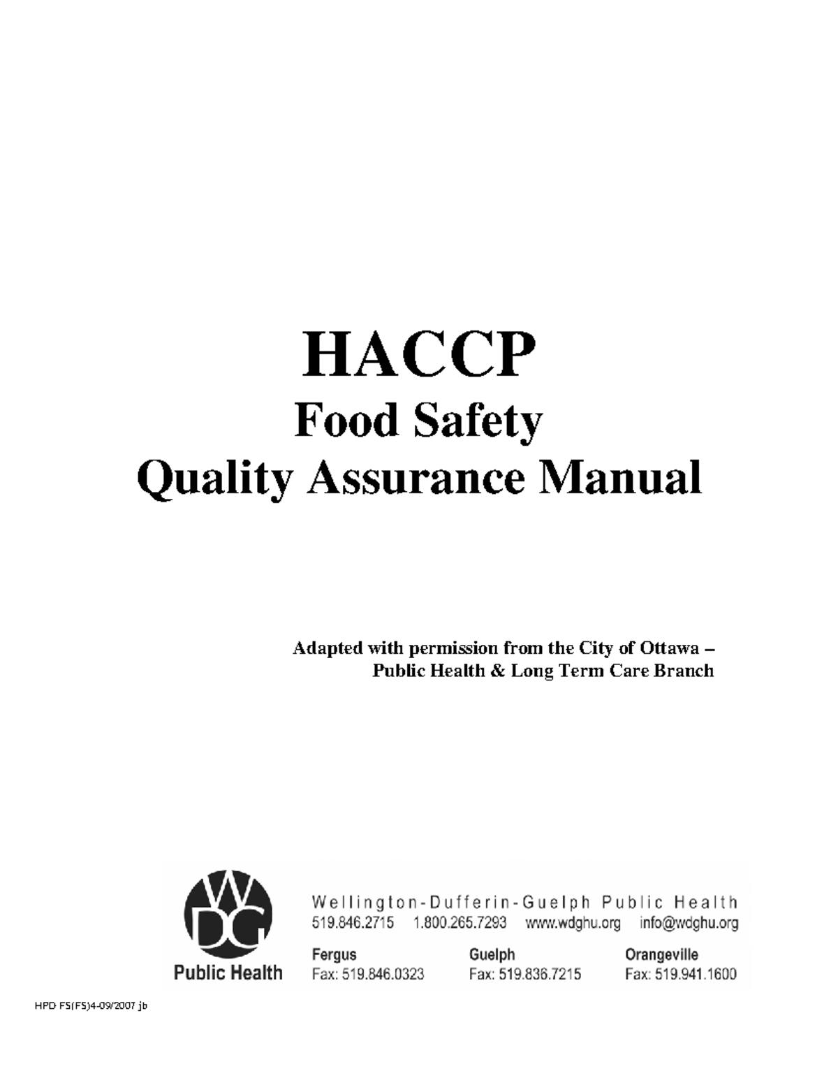 Haccp food safety booklet xxxxxxxxx - HACCP Food Safety Quality ...