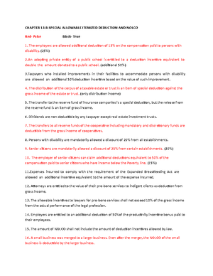 Chapter 15-B Income Tax 2021 Answer Key - CHAPTER 15-B: Corporate ...