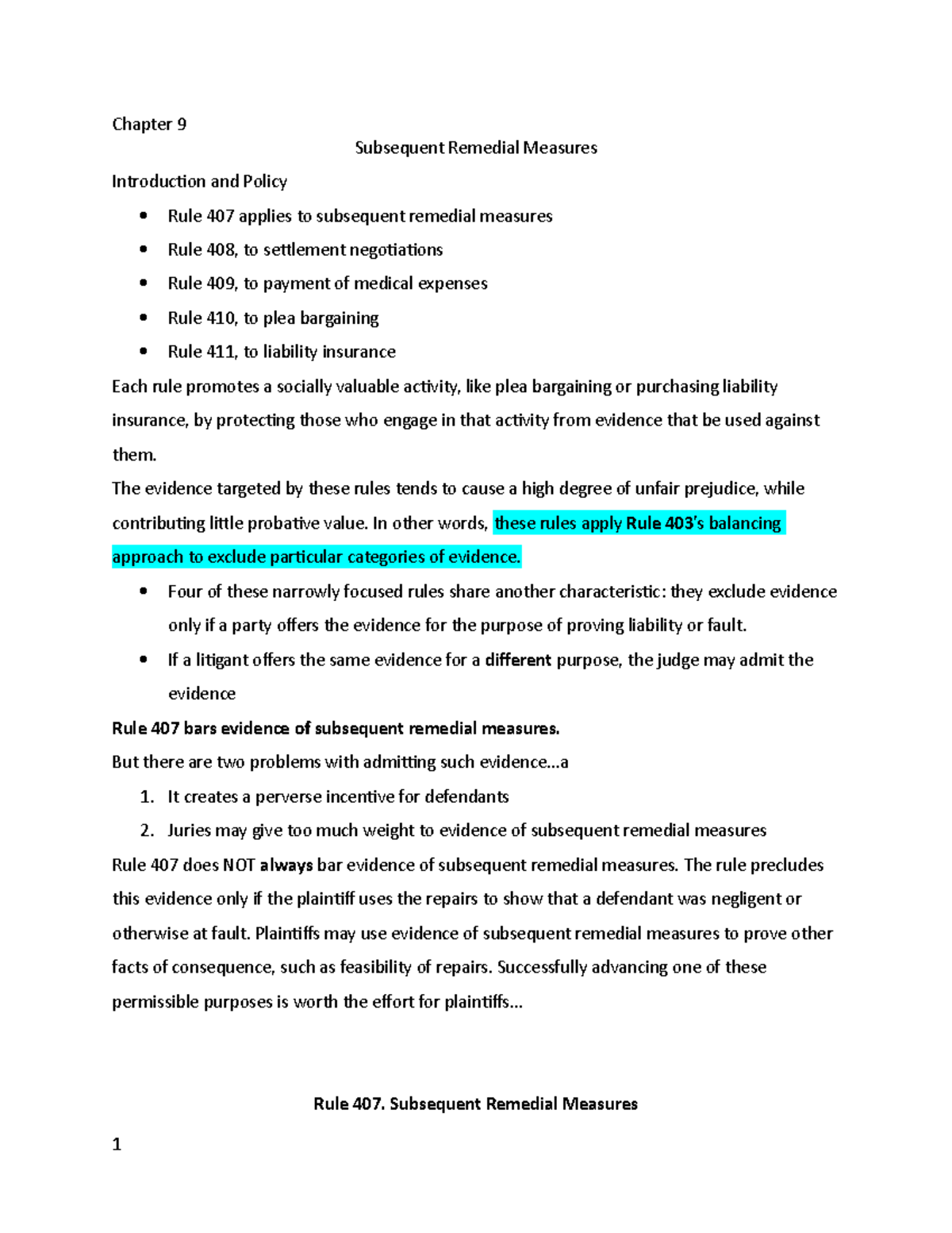 evidence-outline-chapter-9-subsequent-remedial-measures-introduction