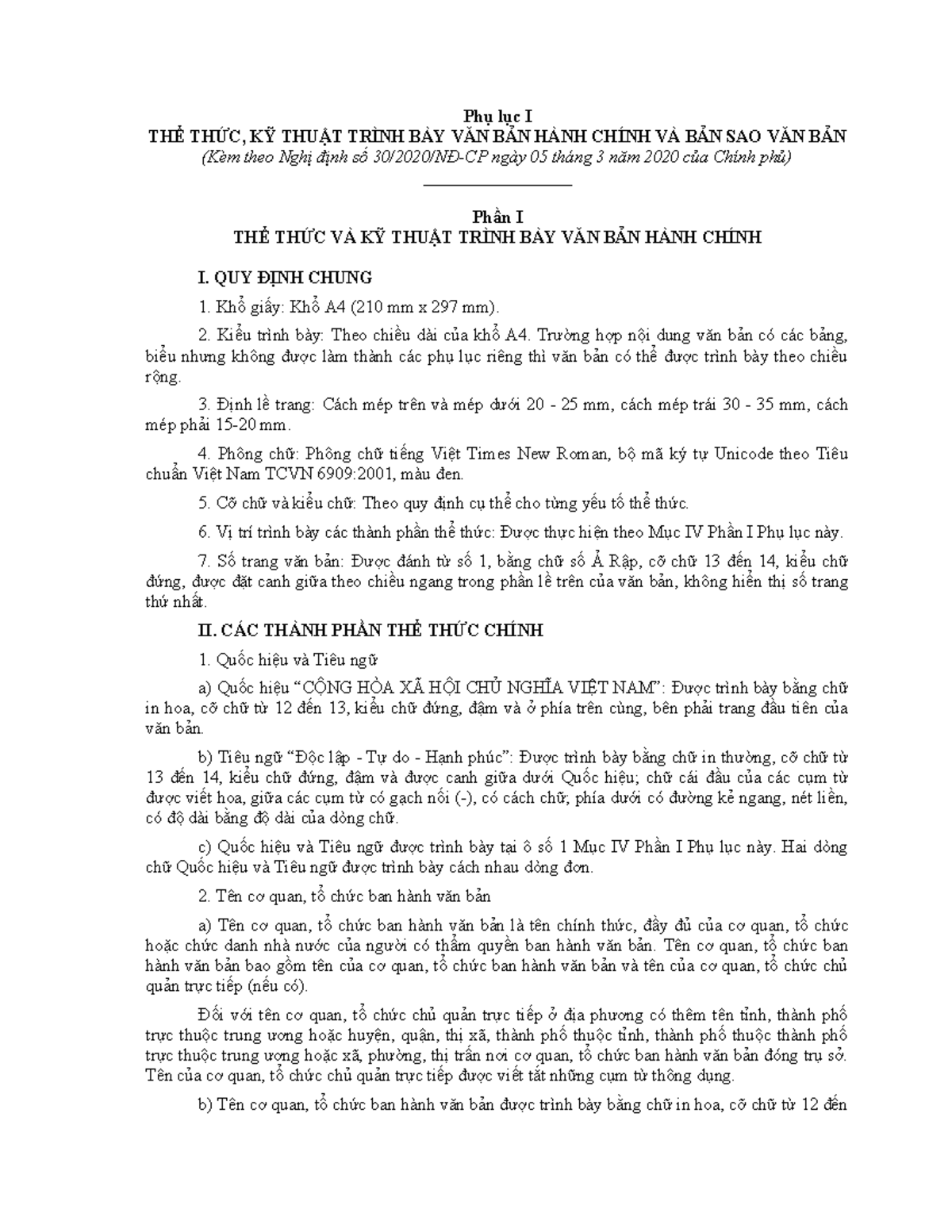 Phu luc I - The thuc va ki thuat trinh bay van ban - Phụ lục I THỂ THỨC ...