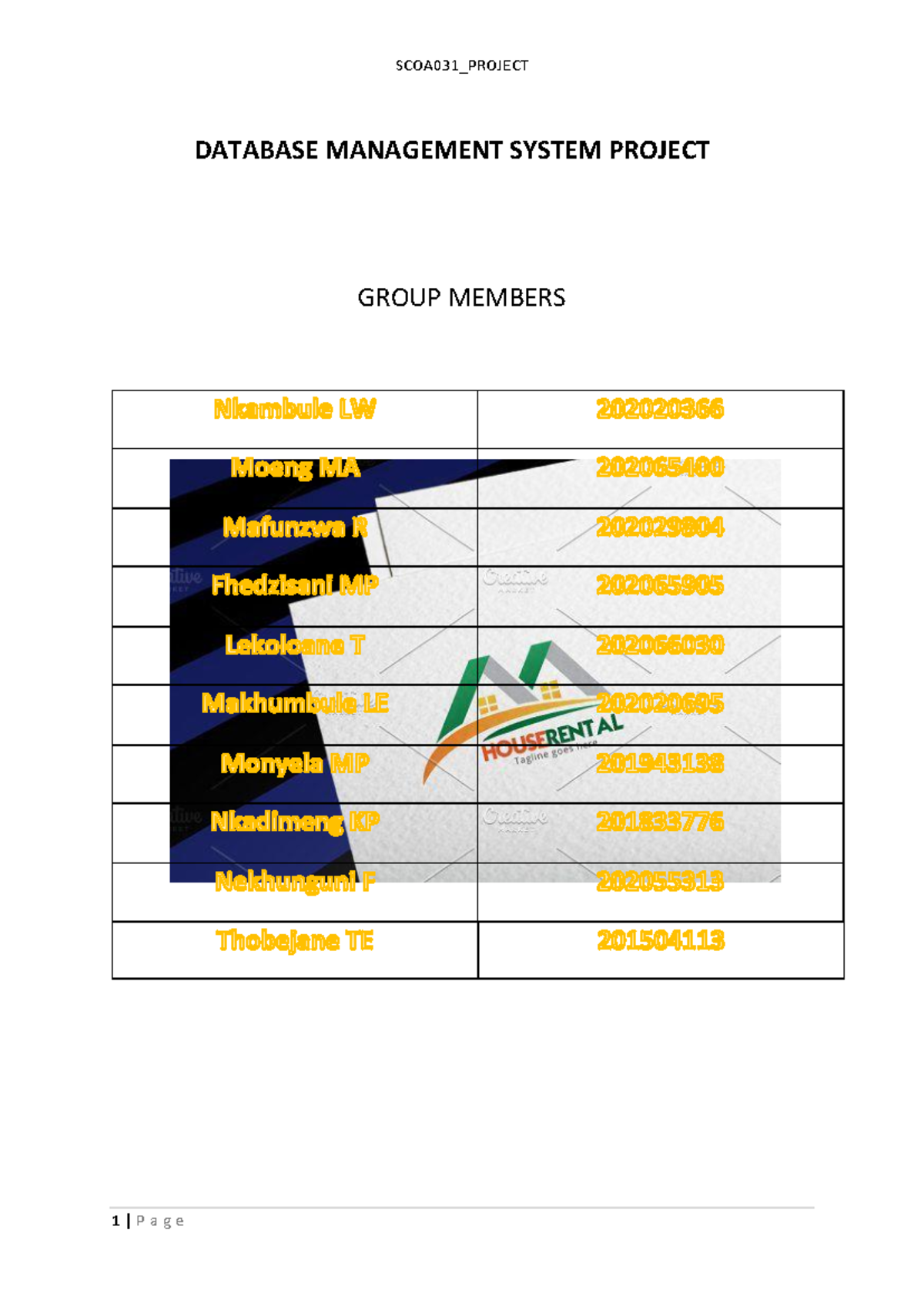 SCOA031 Database Management System Project - DATABASE MANAGEMENT SYSTEM ...