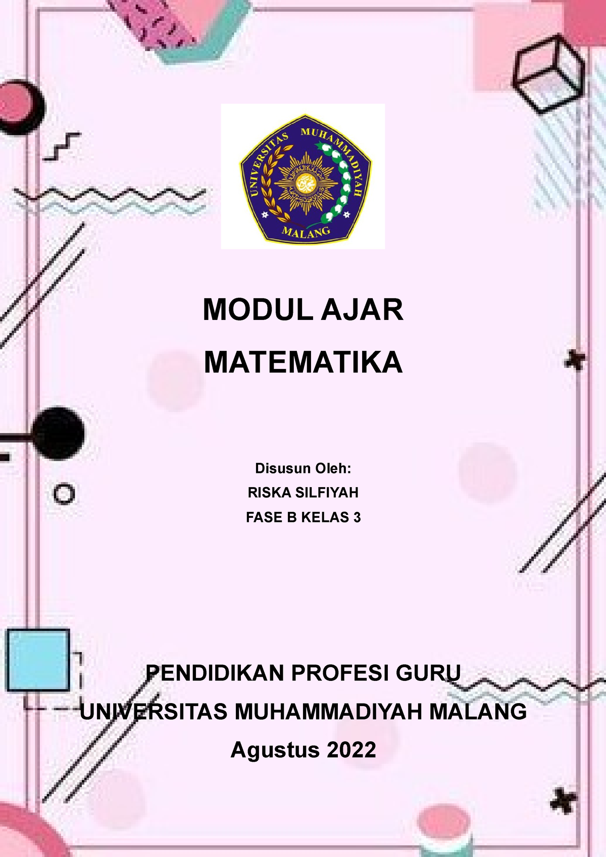 Modul Ajar Mtk Kelas Modul Ajar Matematika Disusun Oleh Riska