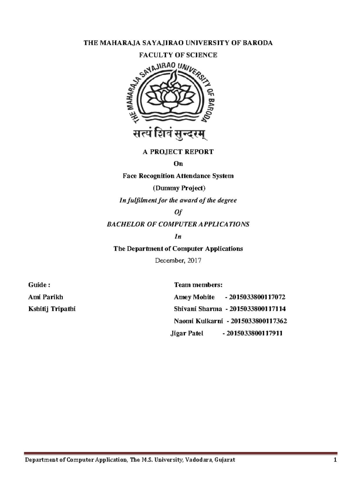 Pdfcoffee - THE MAHARAJA SAYAJIRAO UNIVERSITY OF BARODA FACULTY OF ...
