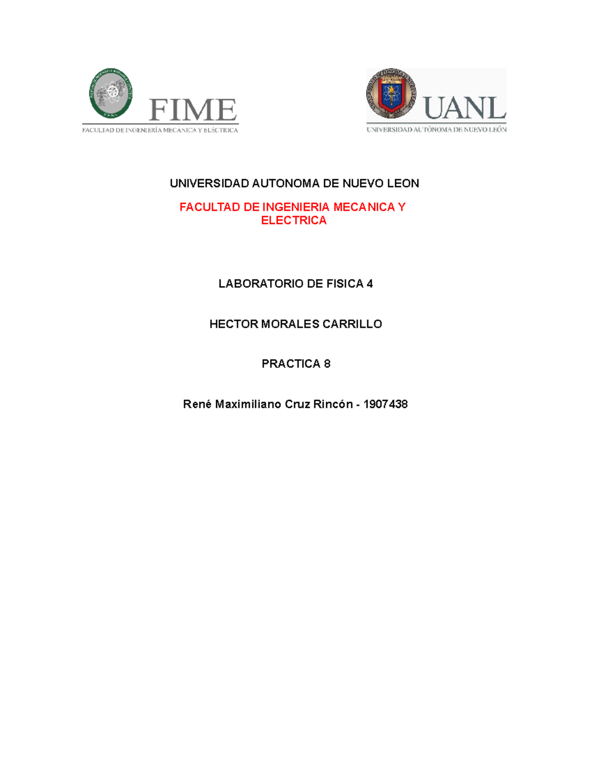 Lab de Fisica 4 - Practica 8 - UNIVERSIDAD AUTONOMA DE NUEVO LEON ...