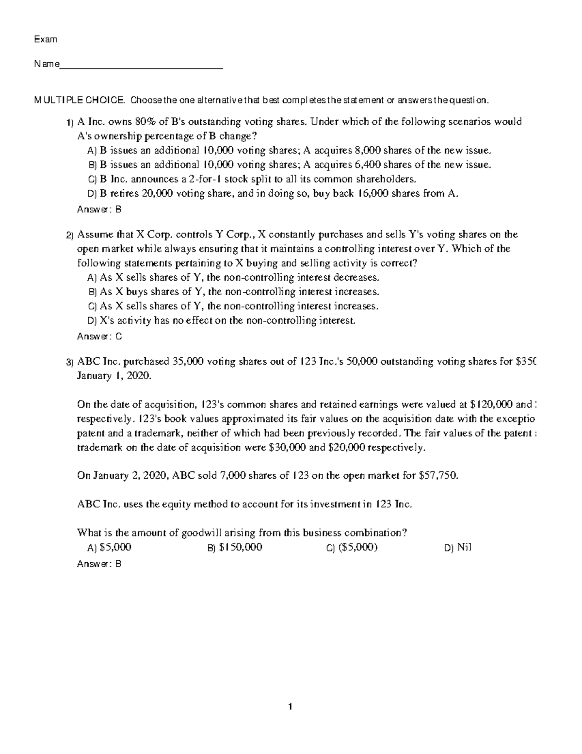 Chapter 8 - summary - Exam Name ...