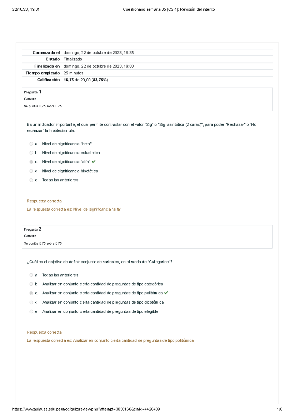 Cuestionario Semana 05 [C2-1] Revisión Del Intento - Comenzado El ...