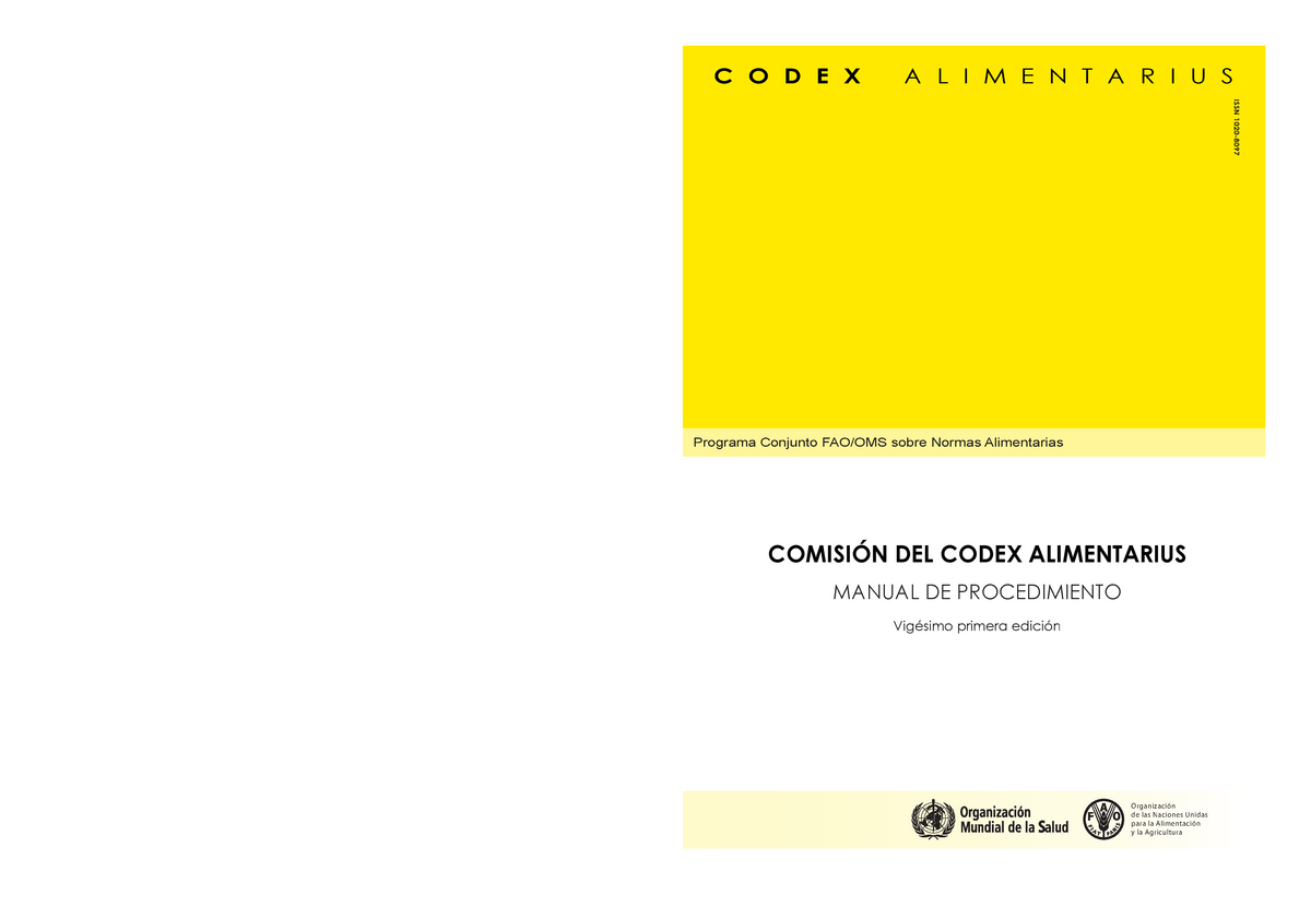 Codex Alimentarius- Manual DE Procedimiento - MANUAL DE PROCEDIMIENTO ...