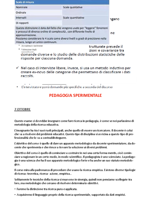 Appunti Completi Slide "Pedagogia Sperimentale" - PEDAGOGIA ...