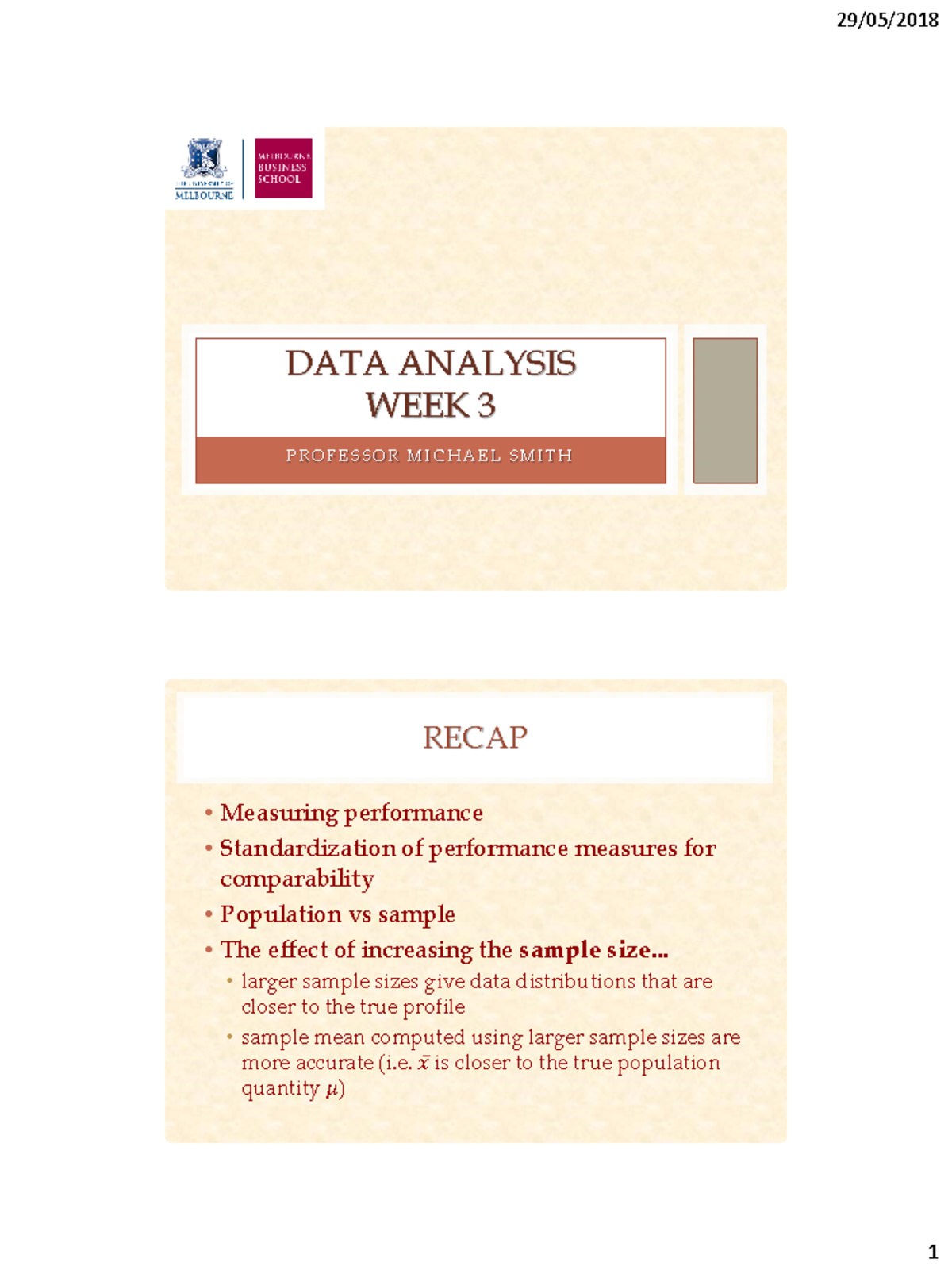 DA Week 3 - tbc - P R O F E S S O R M I C H A E L S M I T H DATA ...