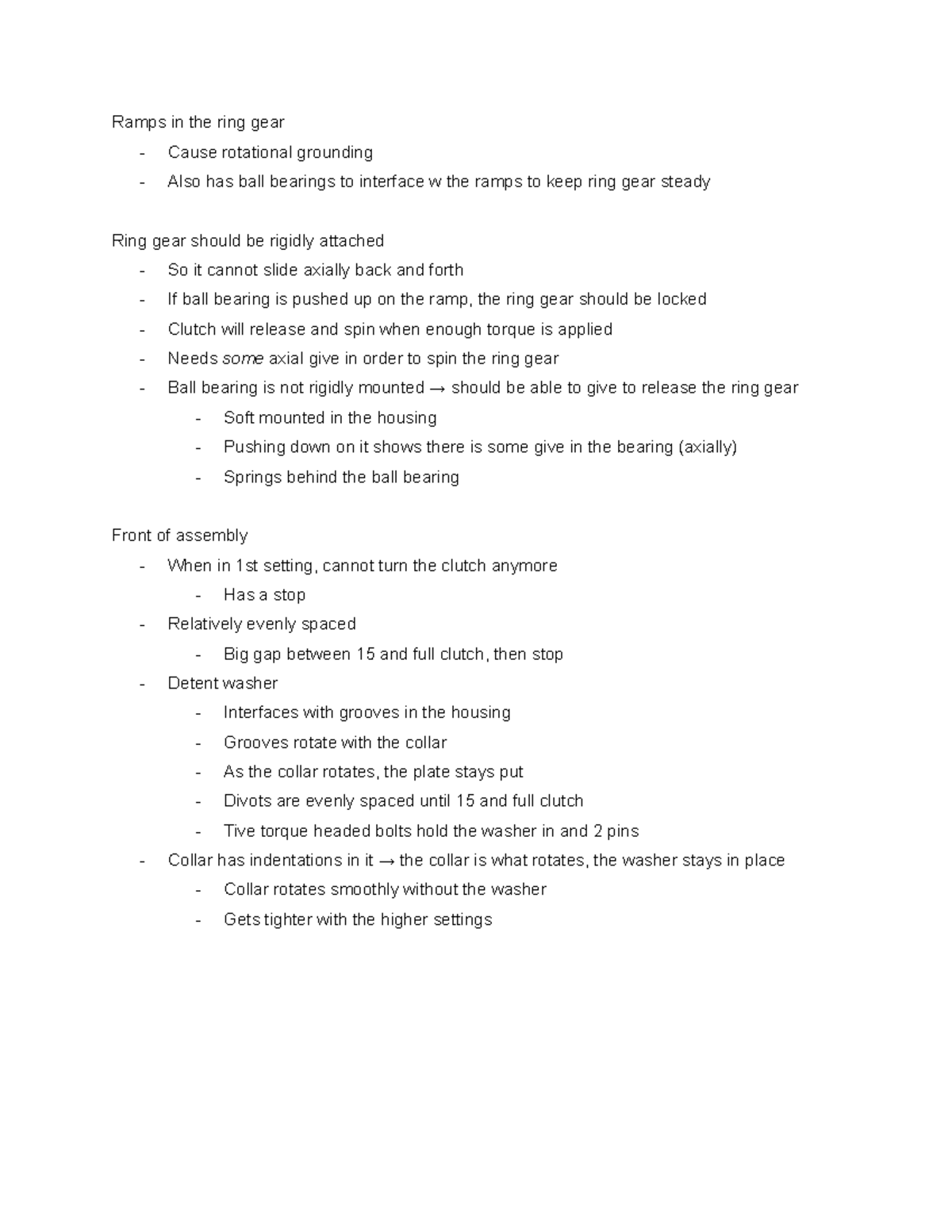 Dissasembly Notes - Ramps in the ring gear - Cause rotational grounding ...