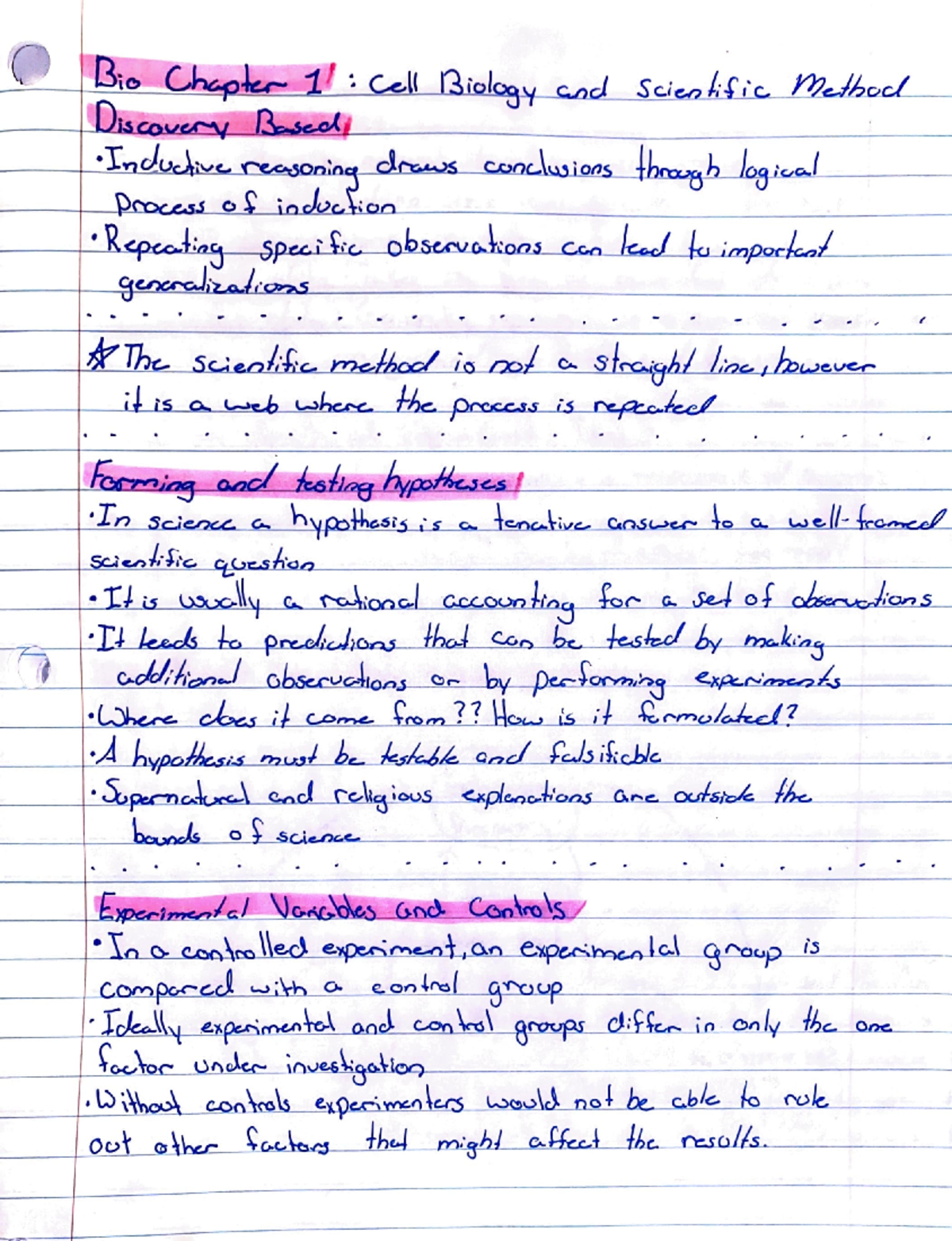 Bio 1500 Chapter 1 Notes - BIOL 1500 - Studocu