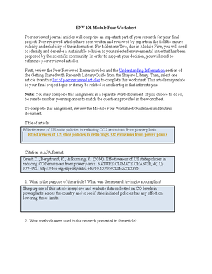 ENV 101 Module Two Worksheet - ENV101 - SNHU - Studocu