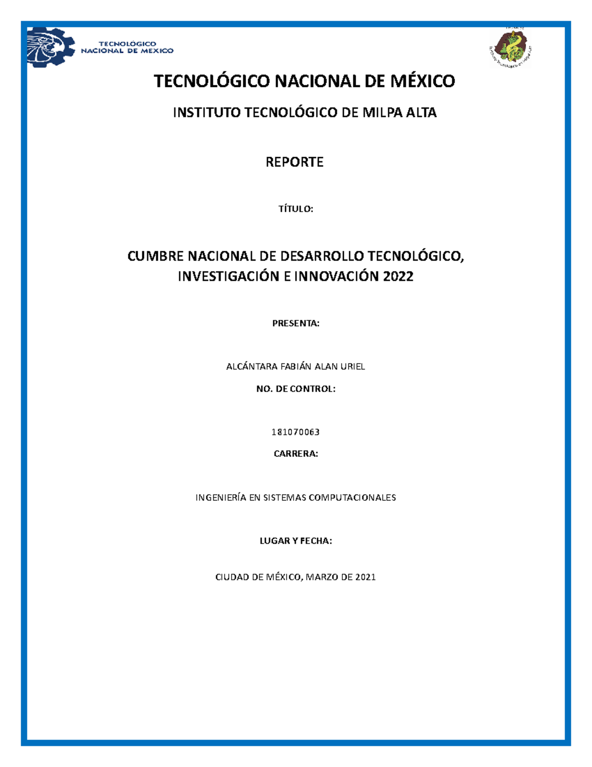 Desarrollo Tecnológico, Investigación E Innovación 2022 - TECNOLÓGICO ...