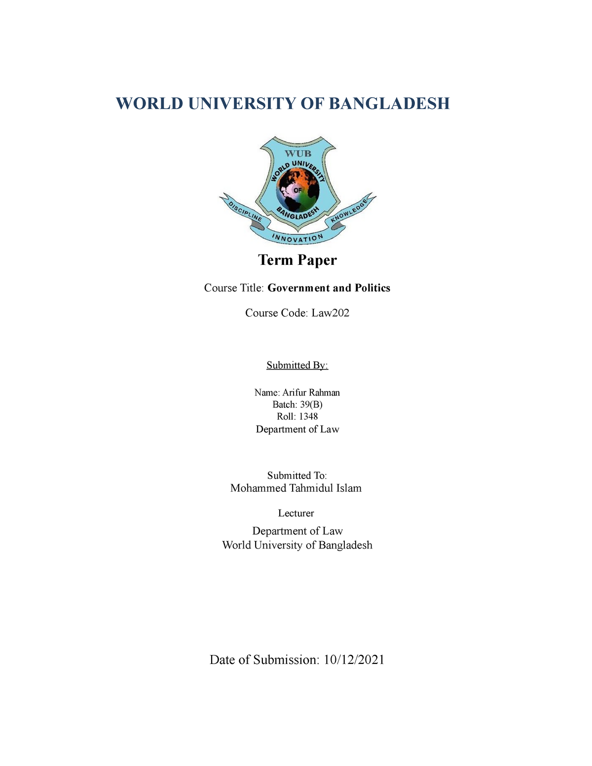 term paper bangladesh