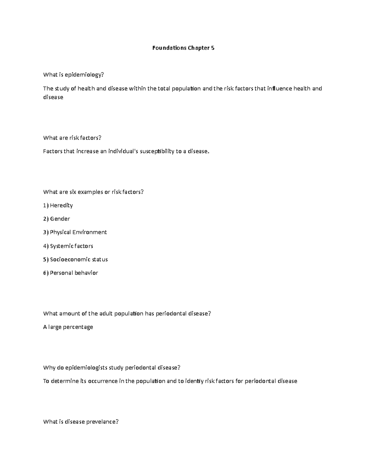 Foundations Chapter 5 - notes - Foundations Chapter 5 What is ...
