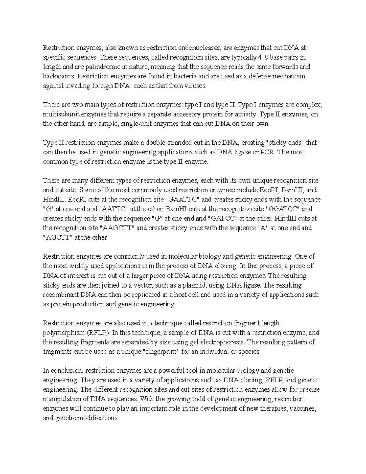 Restriction enzymes notes Restriction enzymes, also known as restriction endonucleases, are