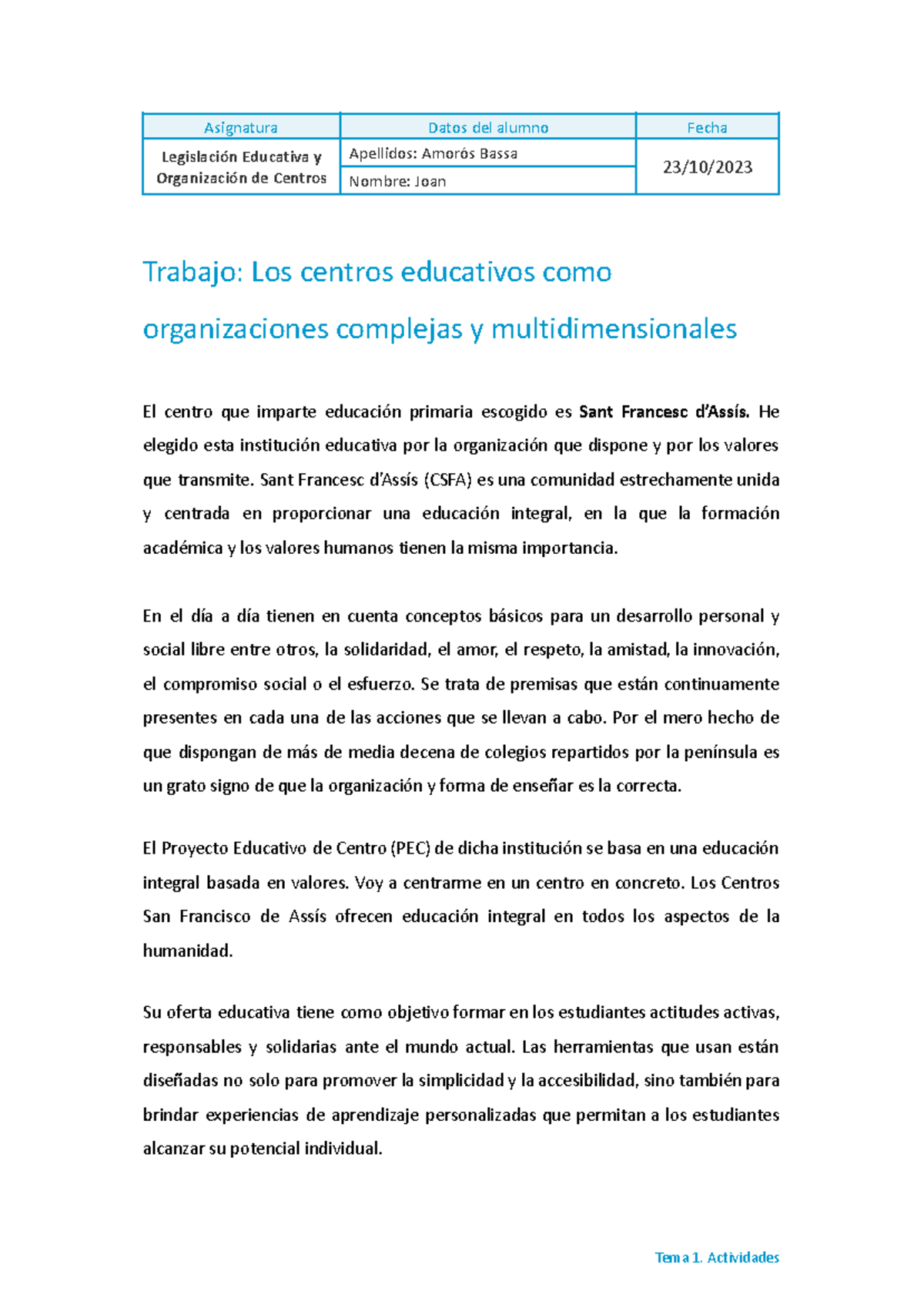 Los centros educativos como organizaciones complejas y ...