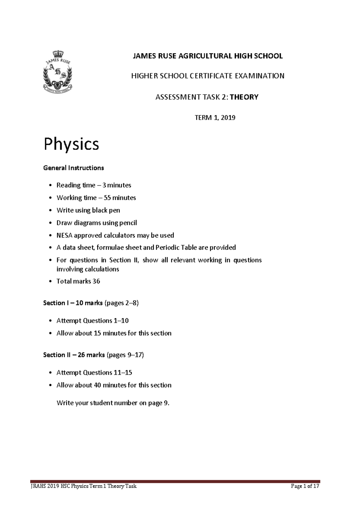 2019 Phys T1 2019 Physics Assessment Task 1 Warning Tt Undefined Function 32 Warning Tt Studocu