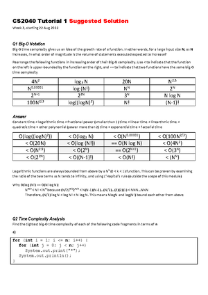Solution 8 CS2040 Data Structure and Algorithm Slides - CS2040: Data ...