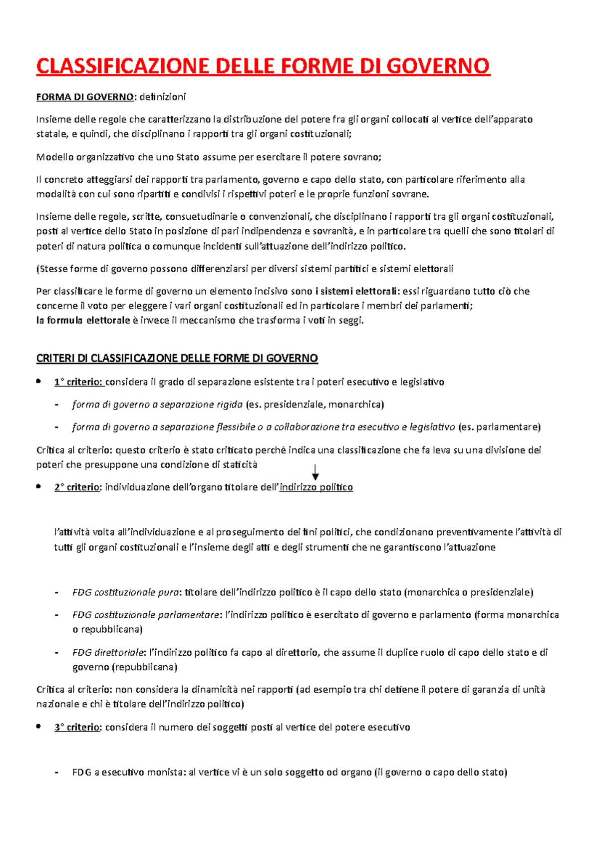 Le forme di governo III parz CLASSIFICAZIONE DELLE FORME DI GOVERNO FORMA DI GOVERNO Le forme di governo III parz CLASSIFICAZIONE DELLE FORME DI GOVERNO FORMA DI GOVERNO