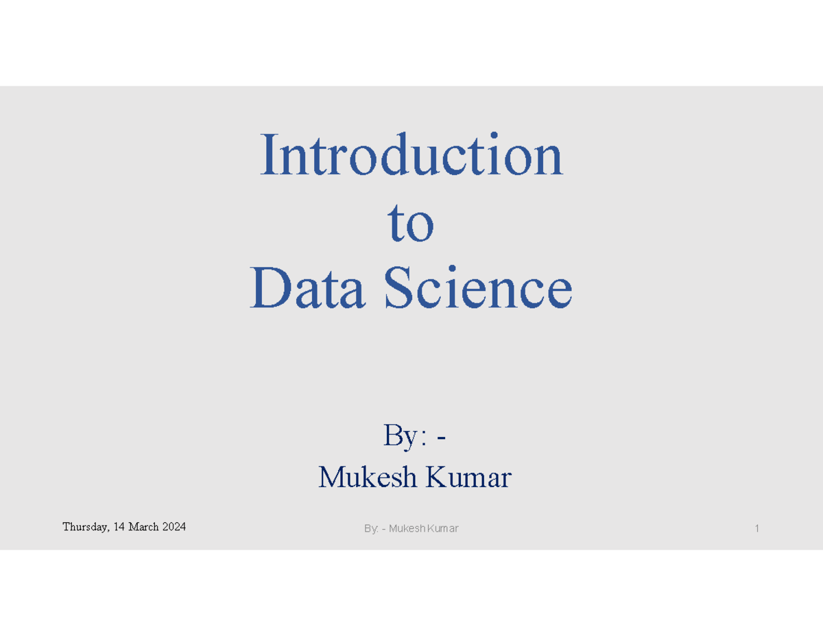 Unit 1 Introduction to Data Science - Introduction to Data Science By ...
