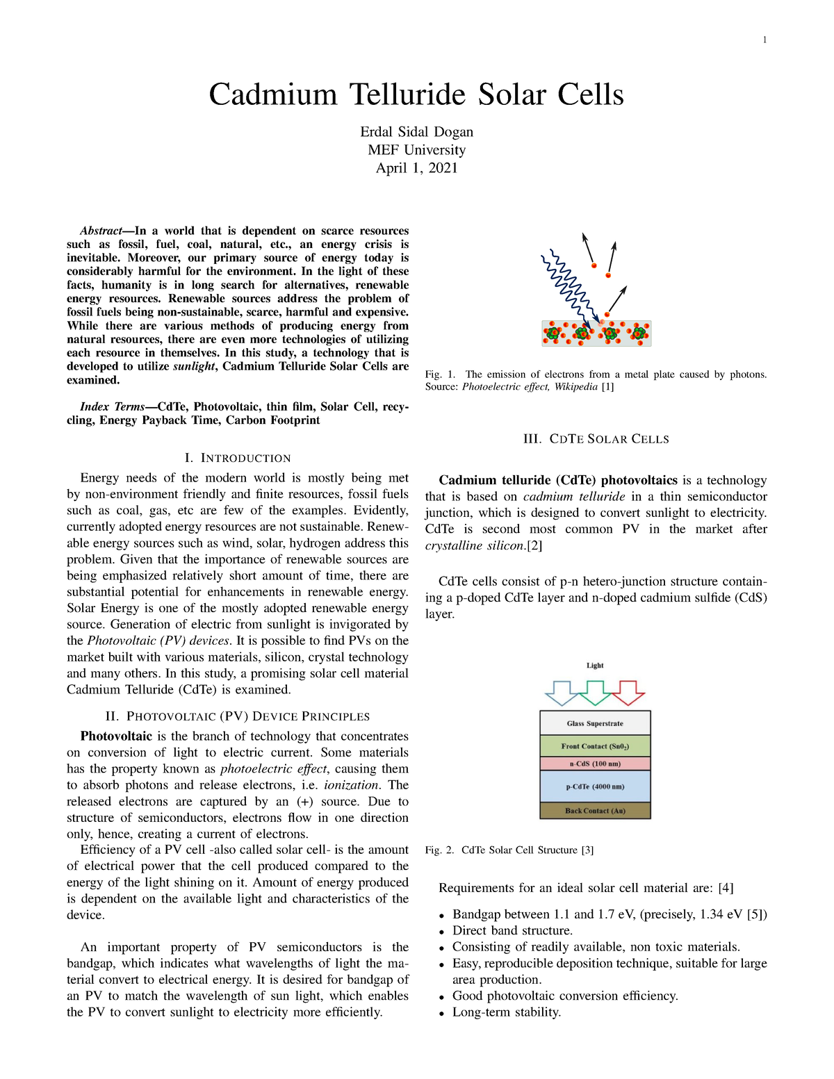 cd solar panel research paper