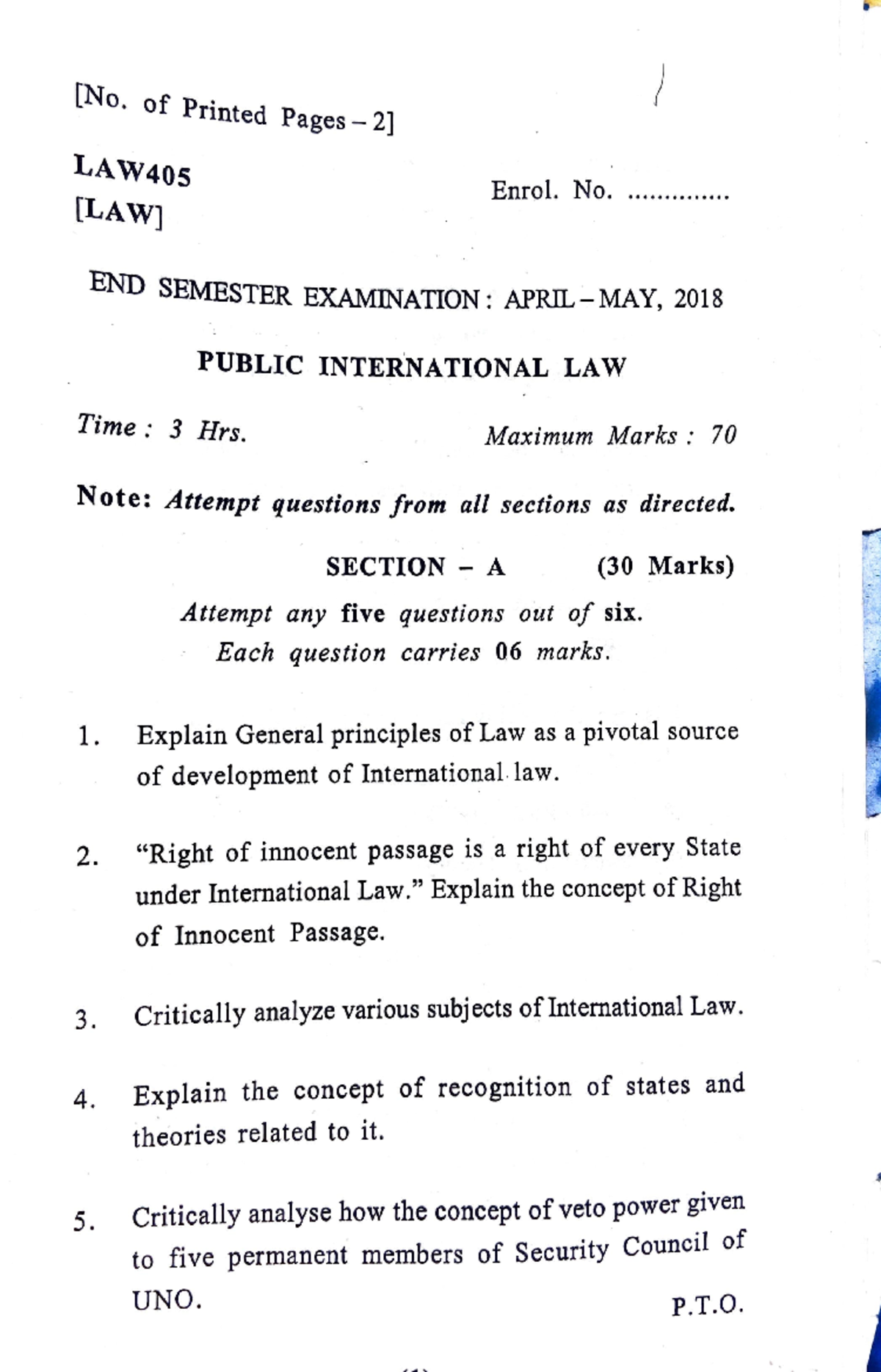 Paper 2 - Questions - BA.llb - Studocu