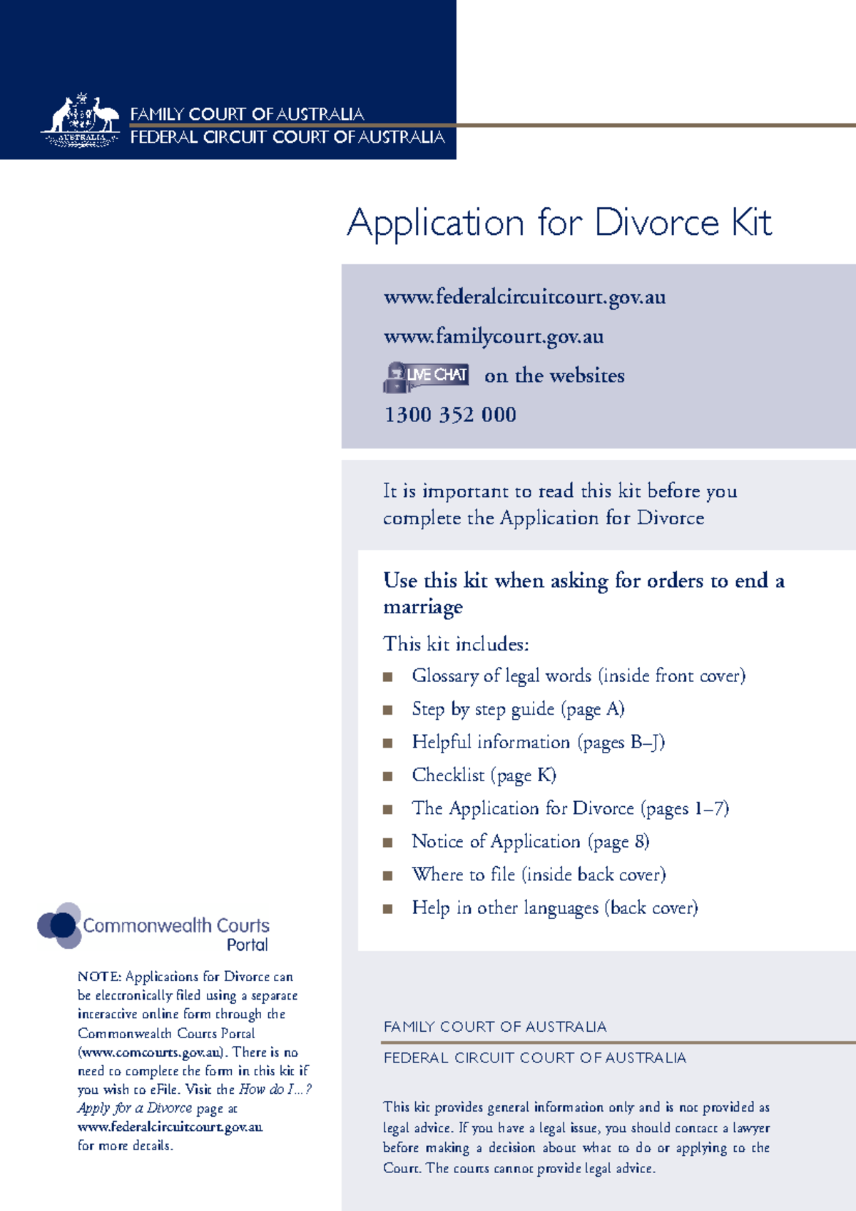 Divorce Application - For Tut only - Application for Divorce Kit Use ...