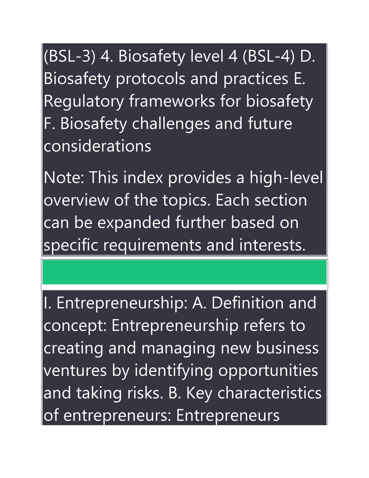 Entrepreneurship I PR And Biosafety 2 - (BSL-3) 4. Biosafety Level 4 ...