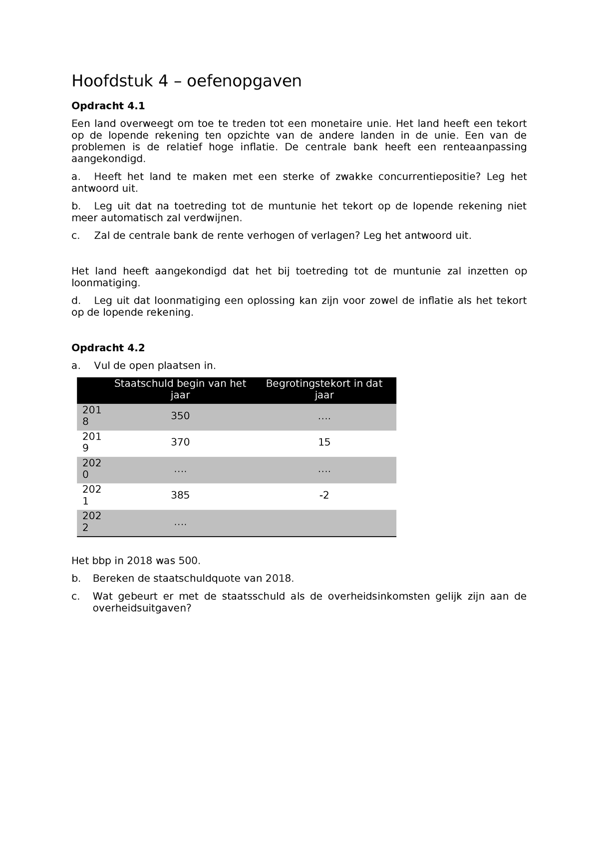 Wereldeconomie Extra Oefenopgaven H4 - Hoofdstuk 4 – Oefenopgaven ...