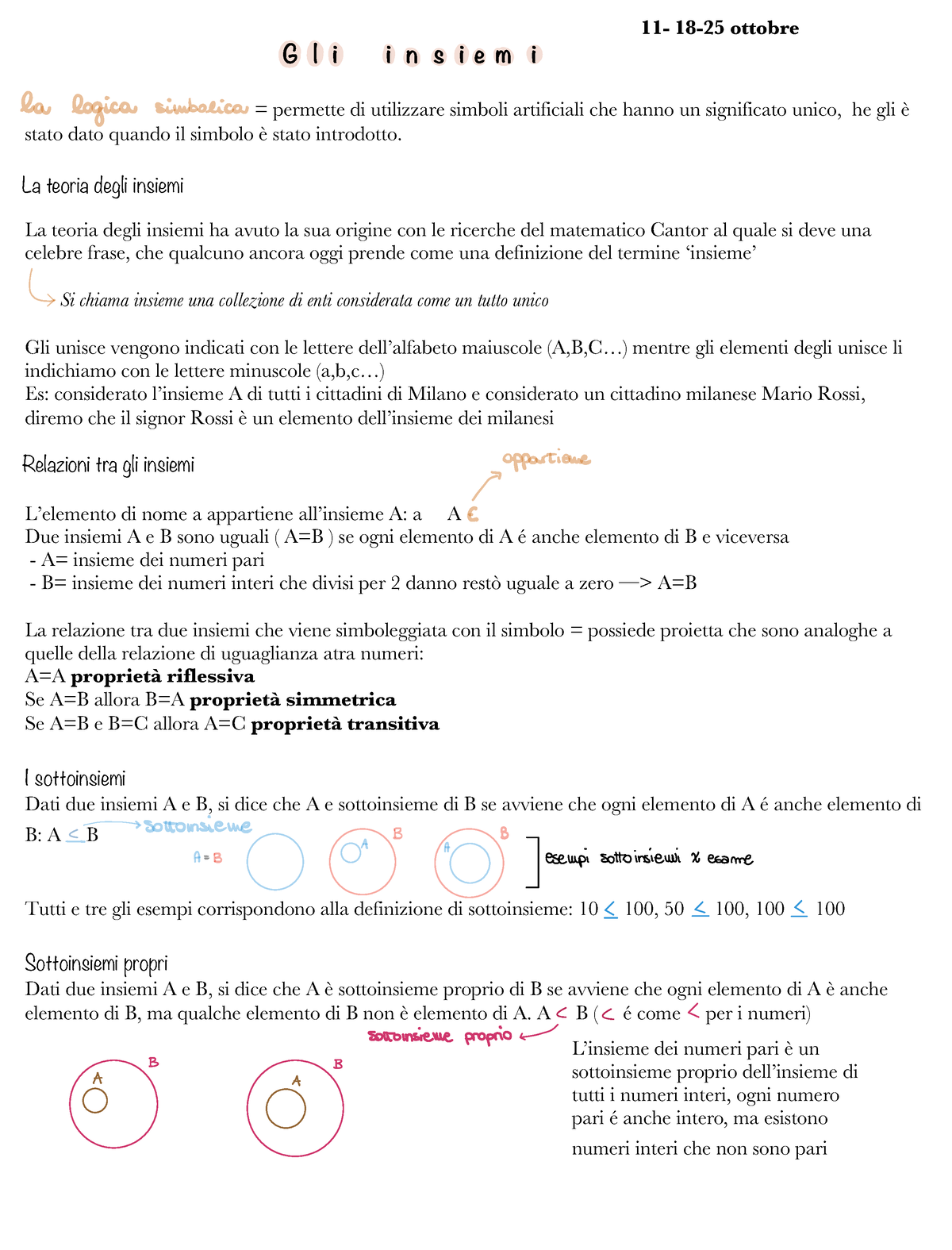 Lezione 3-4-5 Gli Insiemi - = Permette Di Utilizzare Simboli ...