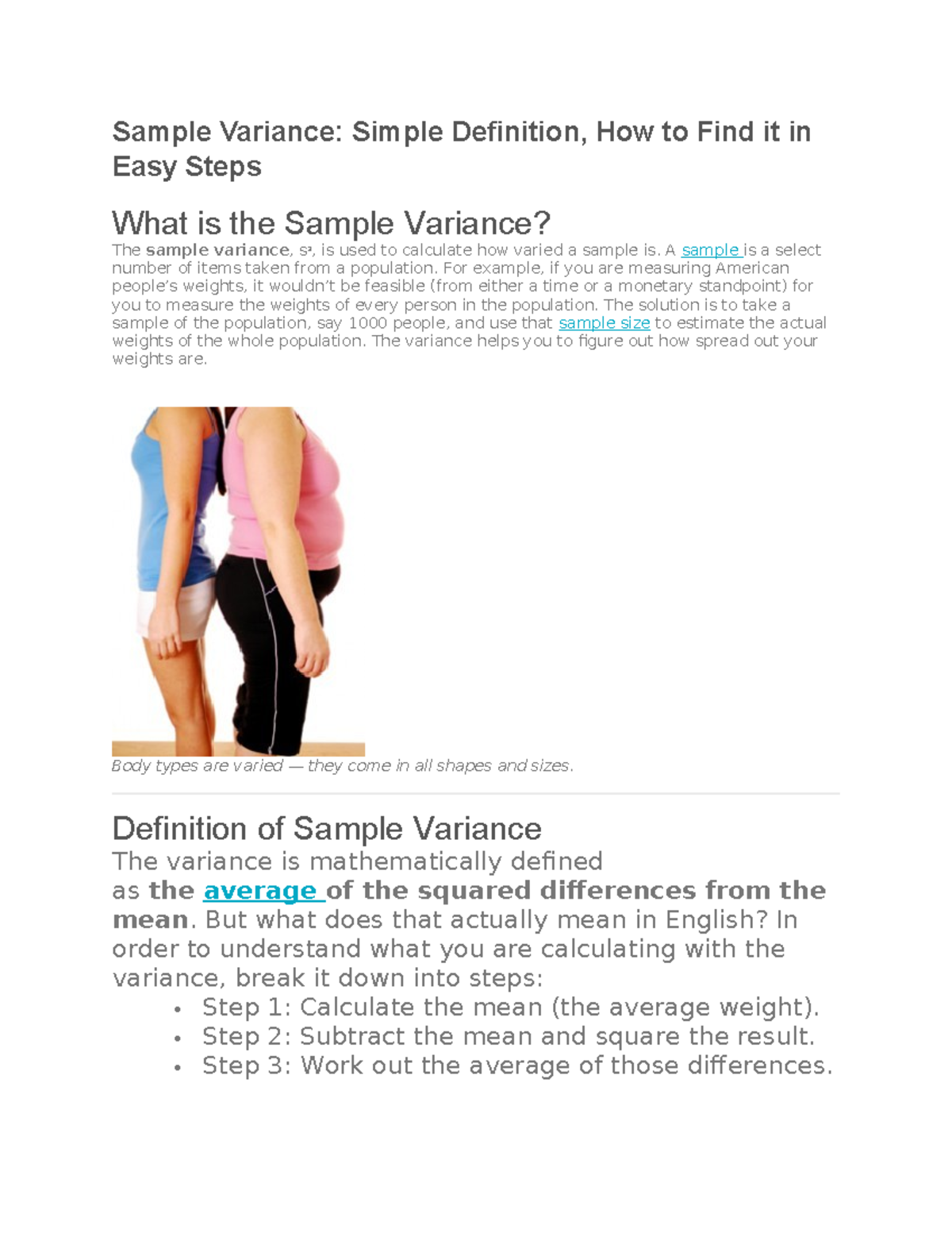 Sample Variancen Notes Sample Variance Simple Definition, How to