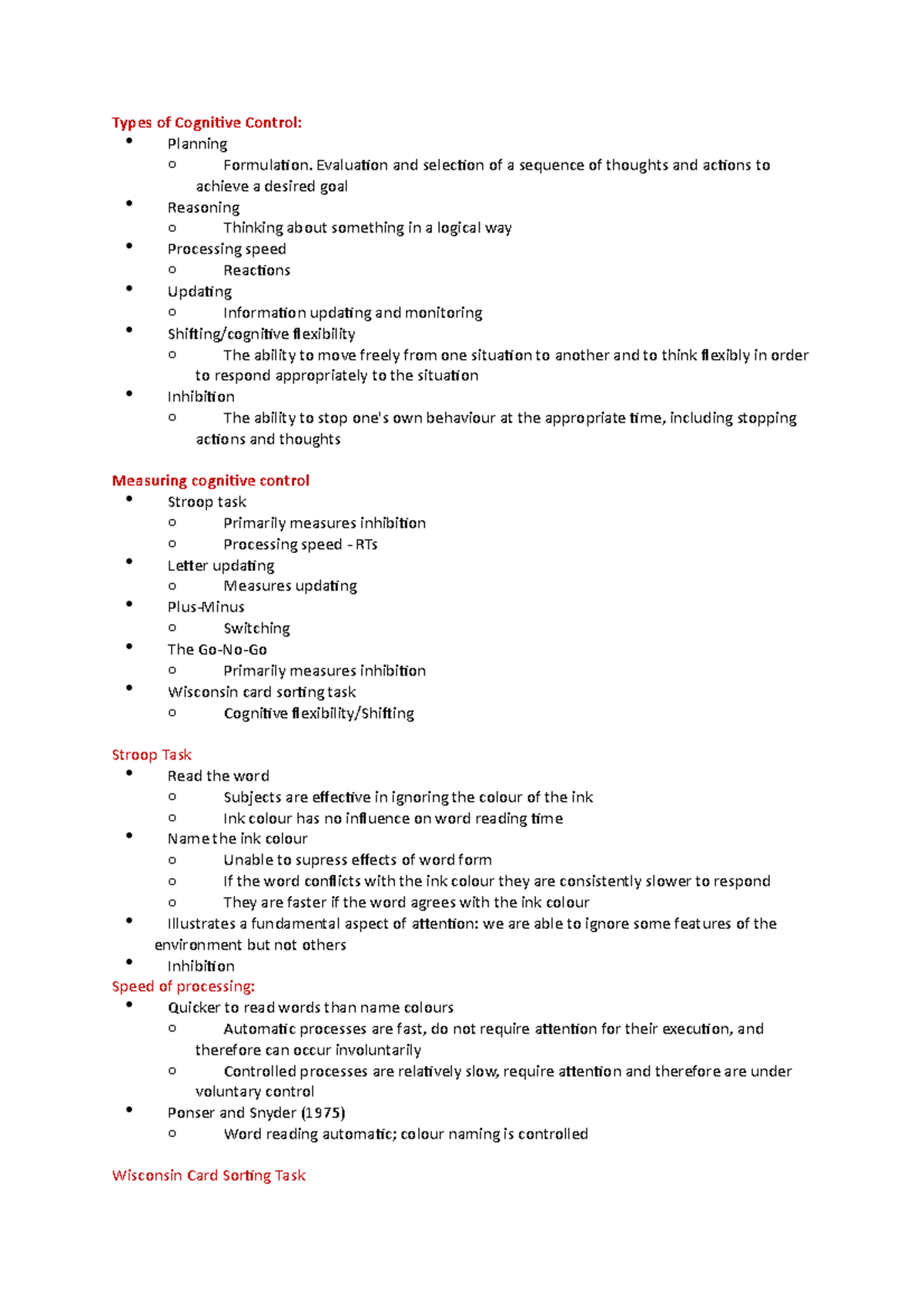 cognitive-control-1-lecture-notes-3-types-of-cognitive-control