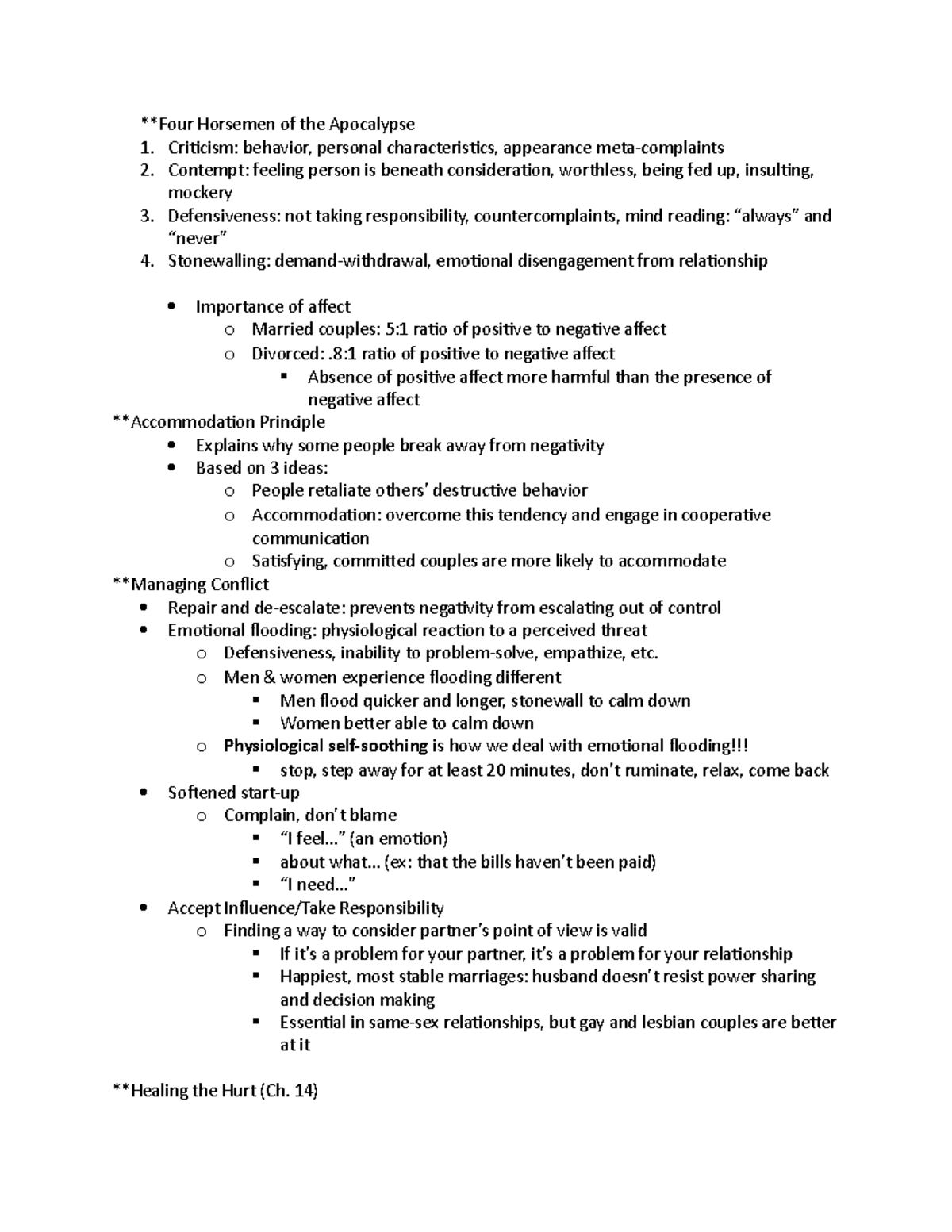 Quiz #3 Lecture Notes - **Four Horsemen of the Apocalypse Criticism ...