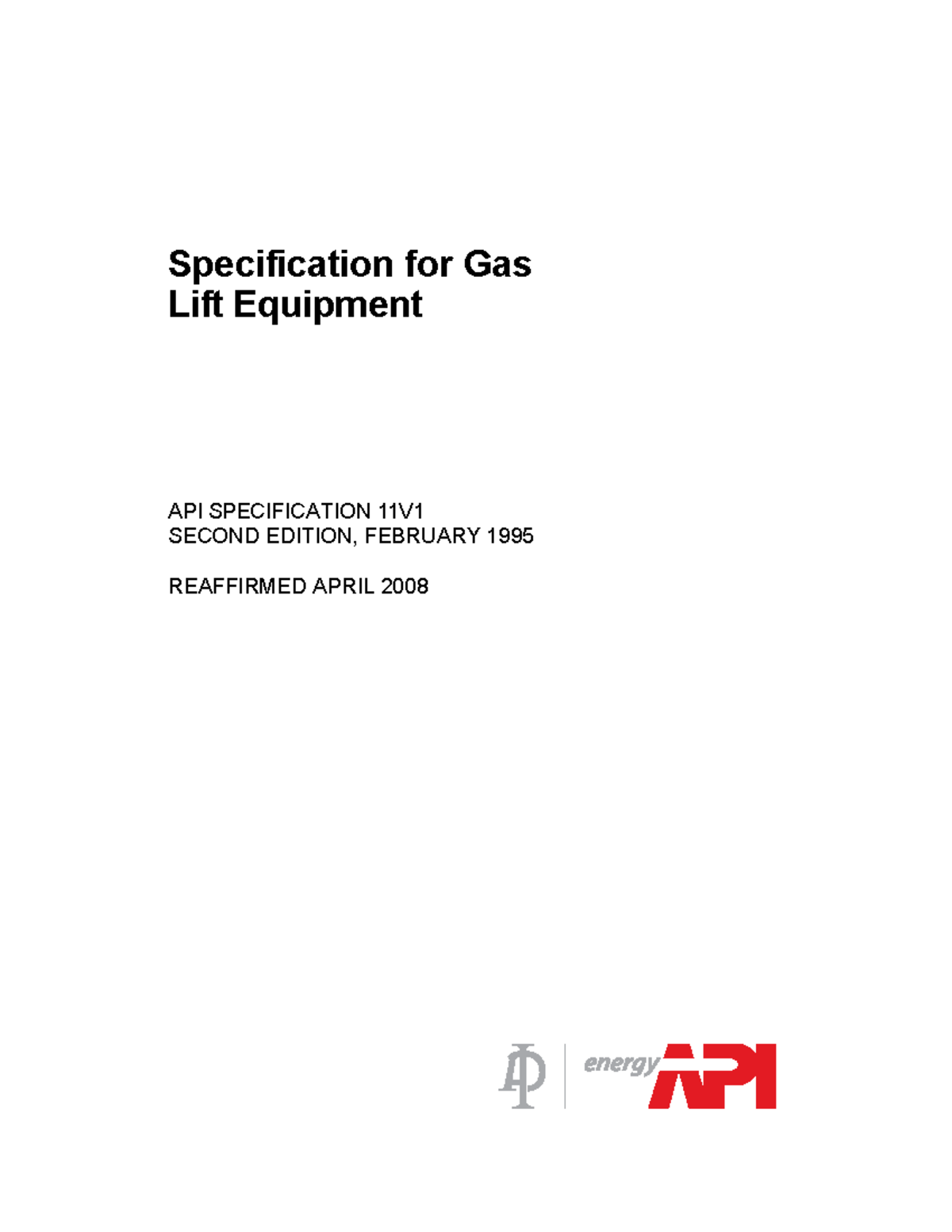 API 11V1 - R2008 2nd Edition - Gas Lift Equipment - petroleos ...
