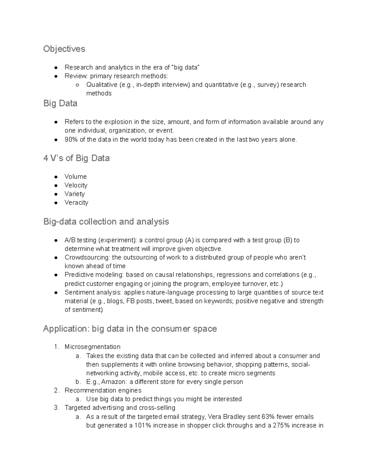 Week 3 Big Data Analytics Primary Research - Objectives Research and ...