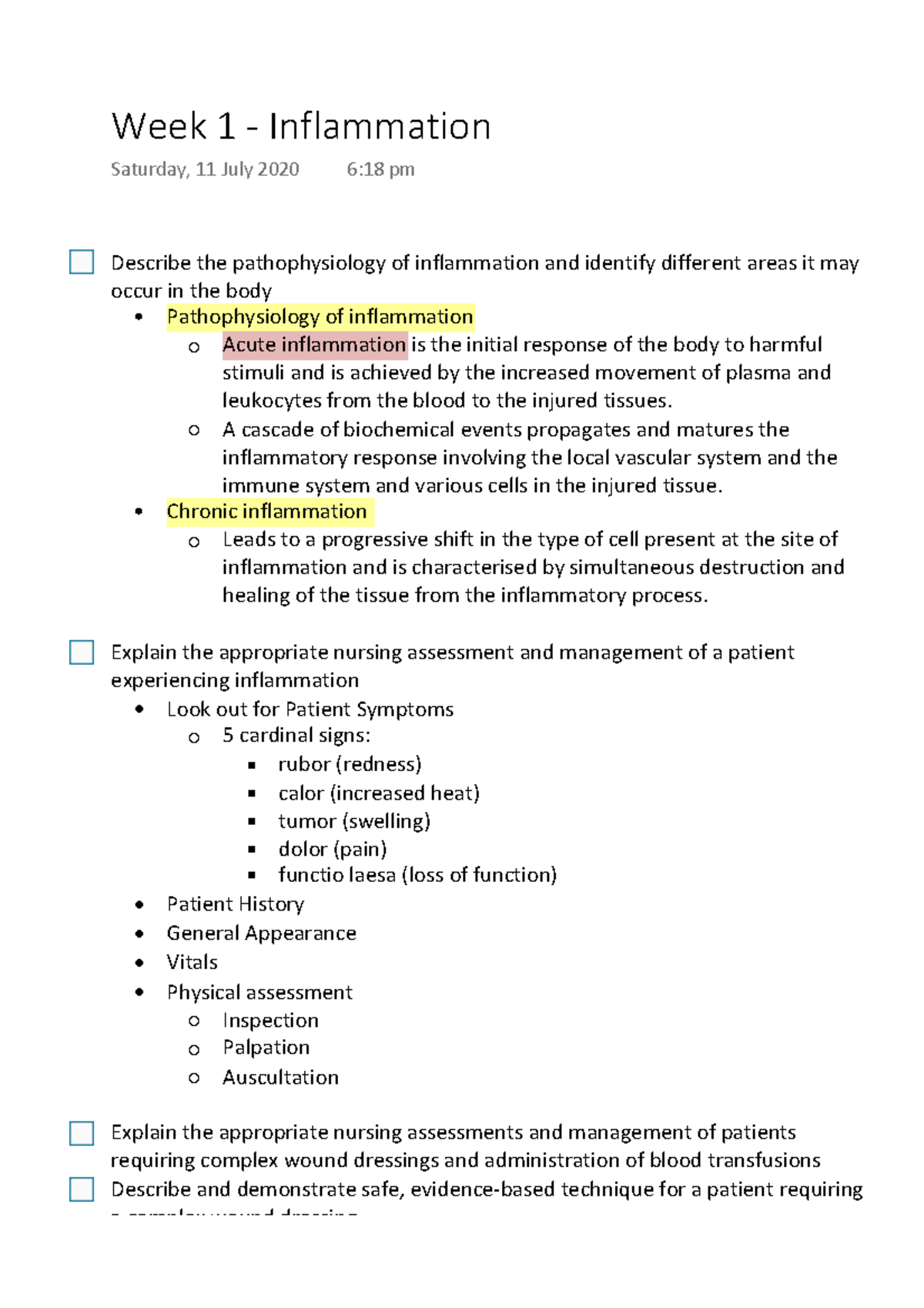 Week 1 - Inflammation - Warning: TT: undefined function: 32 Warning: TT ...