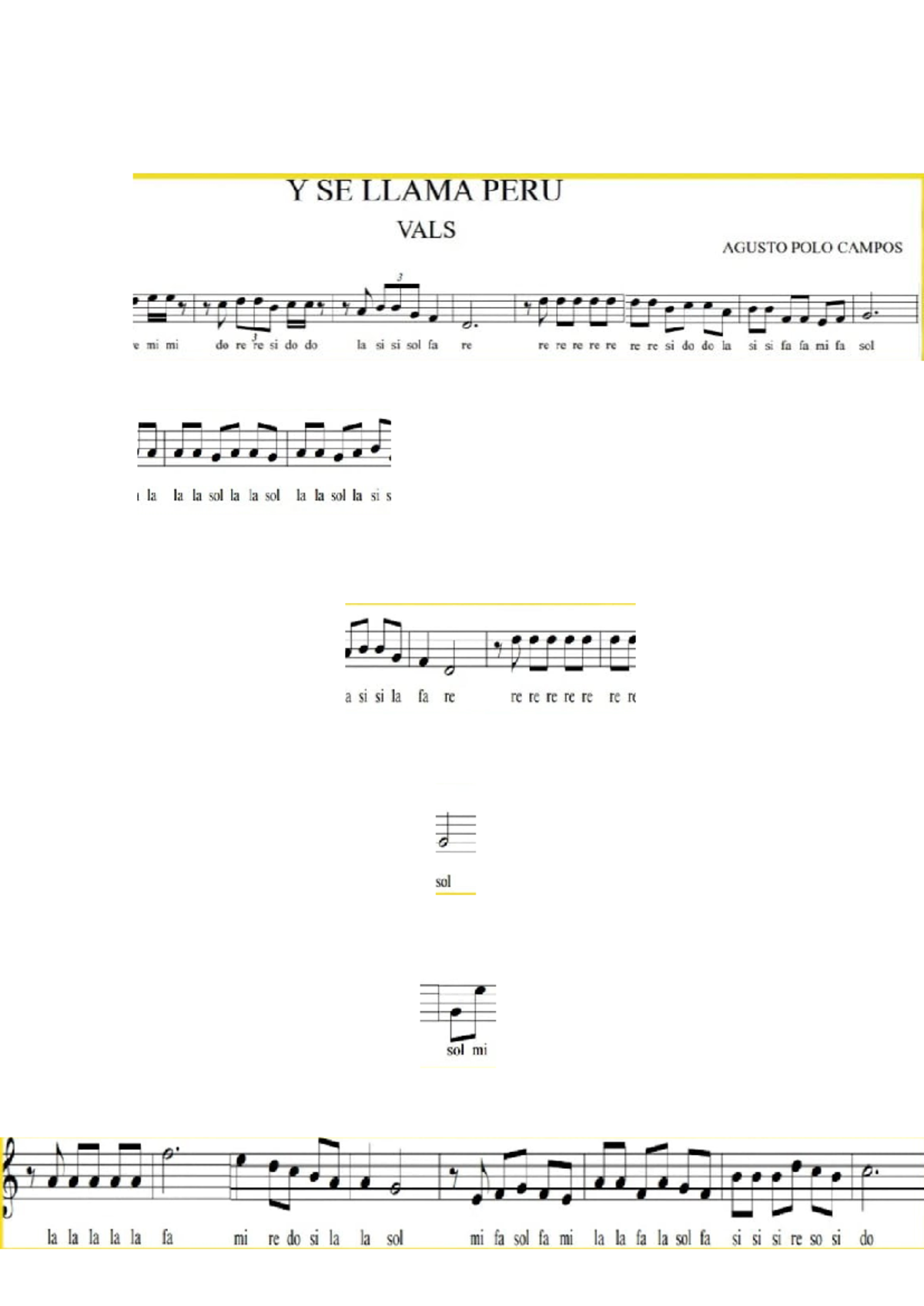 Y se llama peru partitura Y SE LLAMA PERU VALS AGUSTO POLO CAMPOS 3 3 e mi mi do re re si do